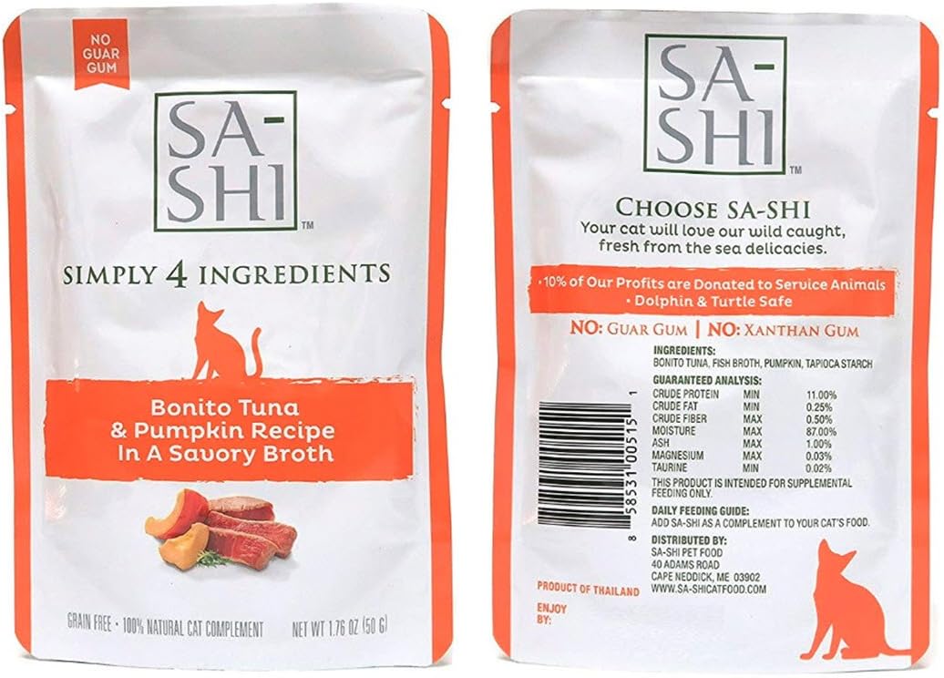 Sa-Shi-Grain-Free-Wet-Cat-Food-Pouches-1.76oz.-Five-Flavors-(Tuna-&-Pumpkin)-628