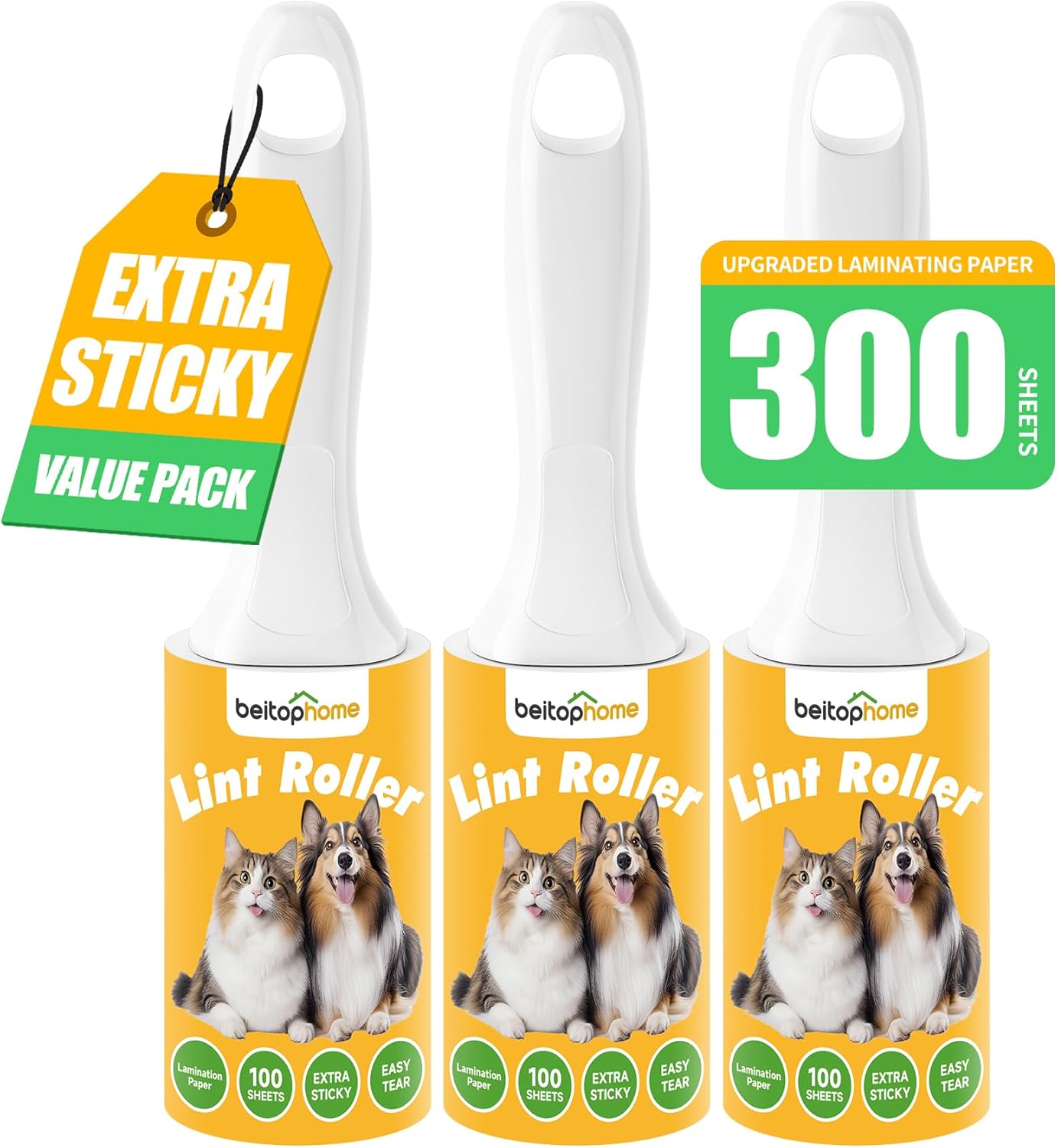 Extra-Sticky-Lint-Roller-for-Pet-Hair,-300-Sheets-with-13