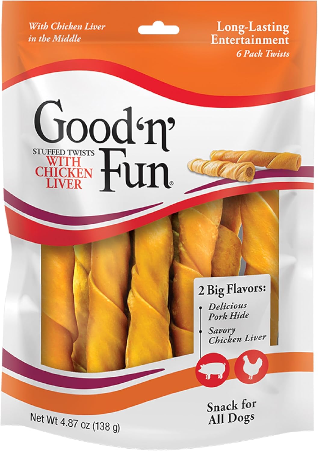 Good-'N'-Fun-Rawhide-Twists,-Chicken-Liver-Recipe,-6-Count-------783