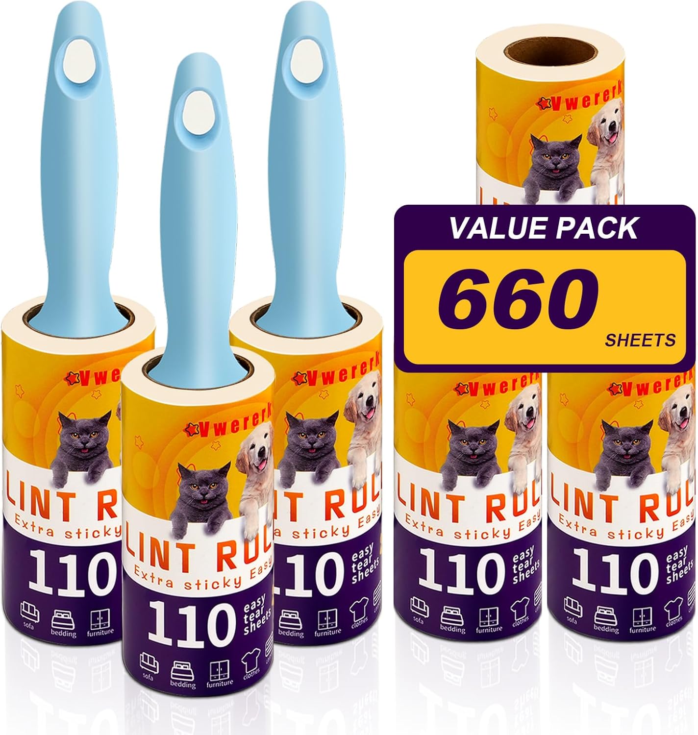Lint-Rollers-for-Pet-Hair-Extra-Sticky,-660-Sheets-Value-3396