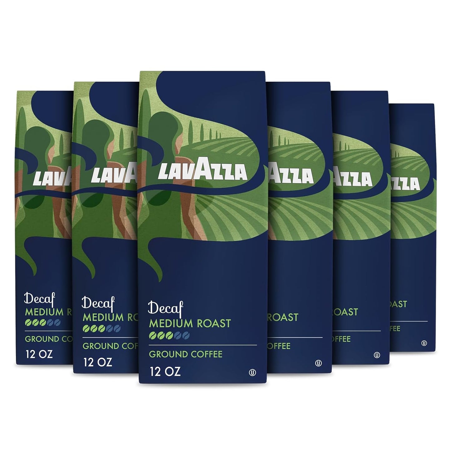 Lavazza-Café-molido-descafeinado,-tostado-medio,-1-arábica,-bolsa-de-12-(paquete1110