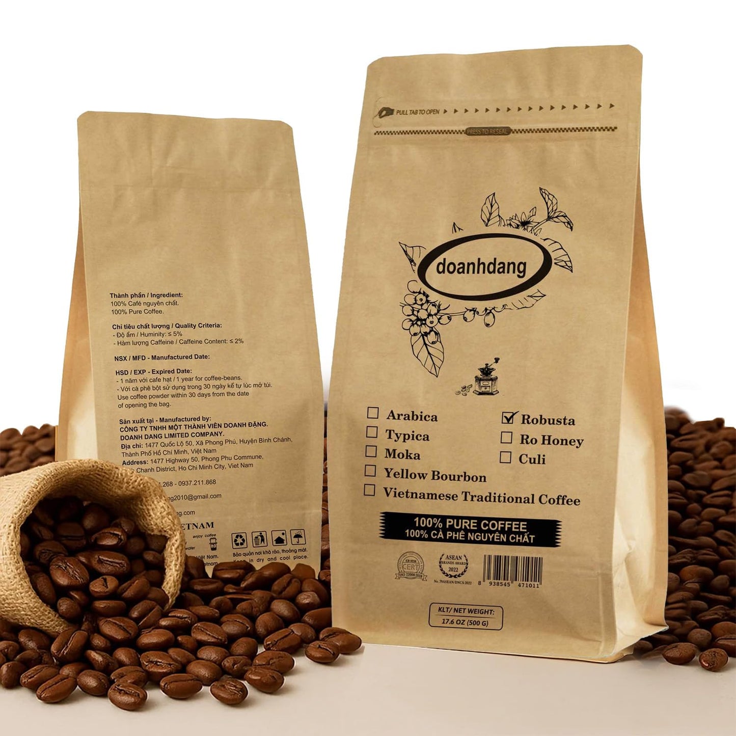 doanhdang---17.6-Oz-Premium-Robusta-Whole-Bean-Coffee,-1-Robusta-Medium-Roast,-630