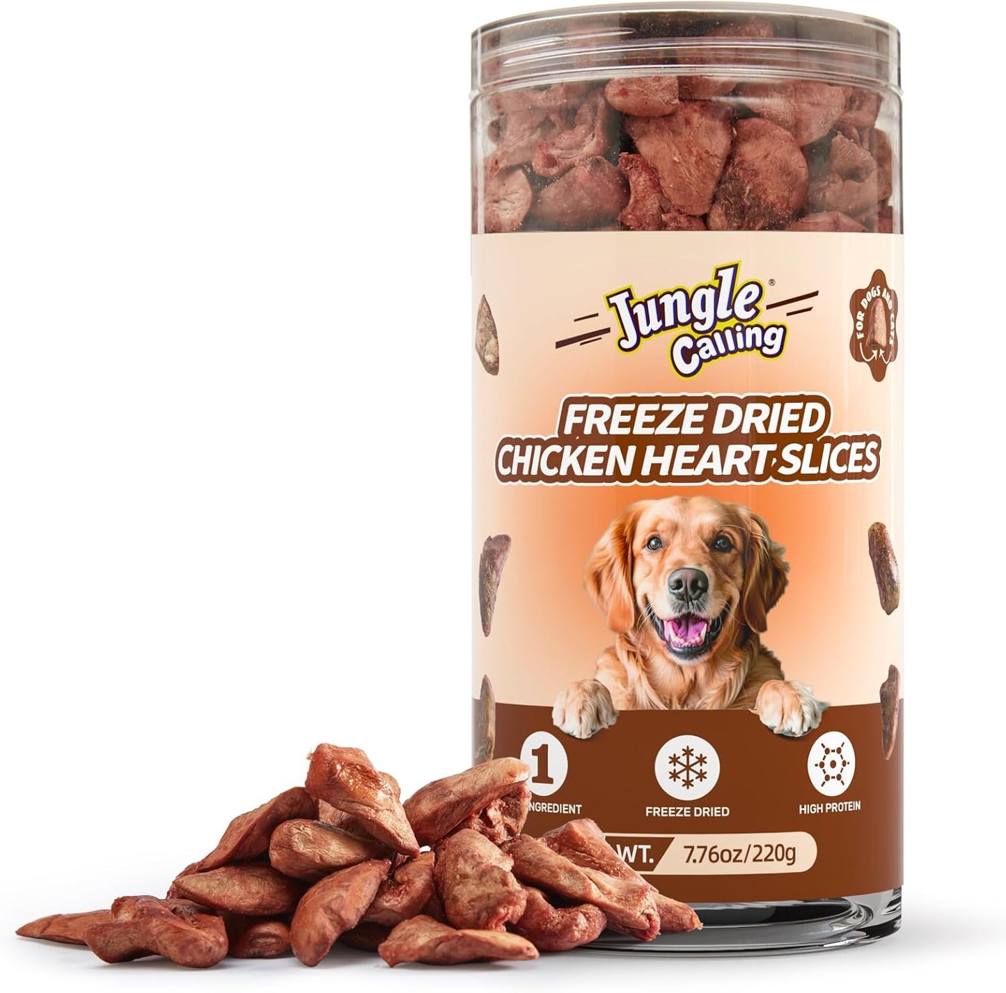 Jungle-Calling-Cat-Treats-&-Dog-Snacks,-Freeze-Dried-Chicken-Hearts-Halves-for-1740