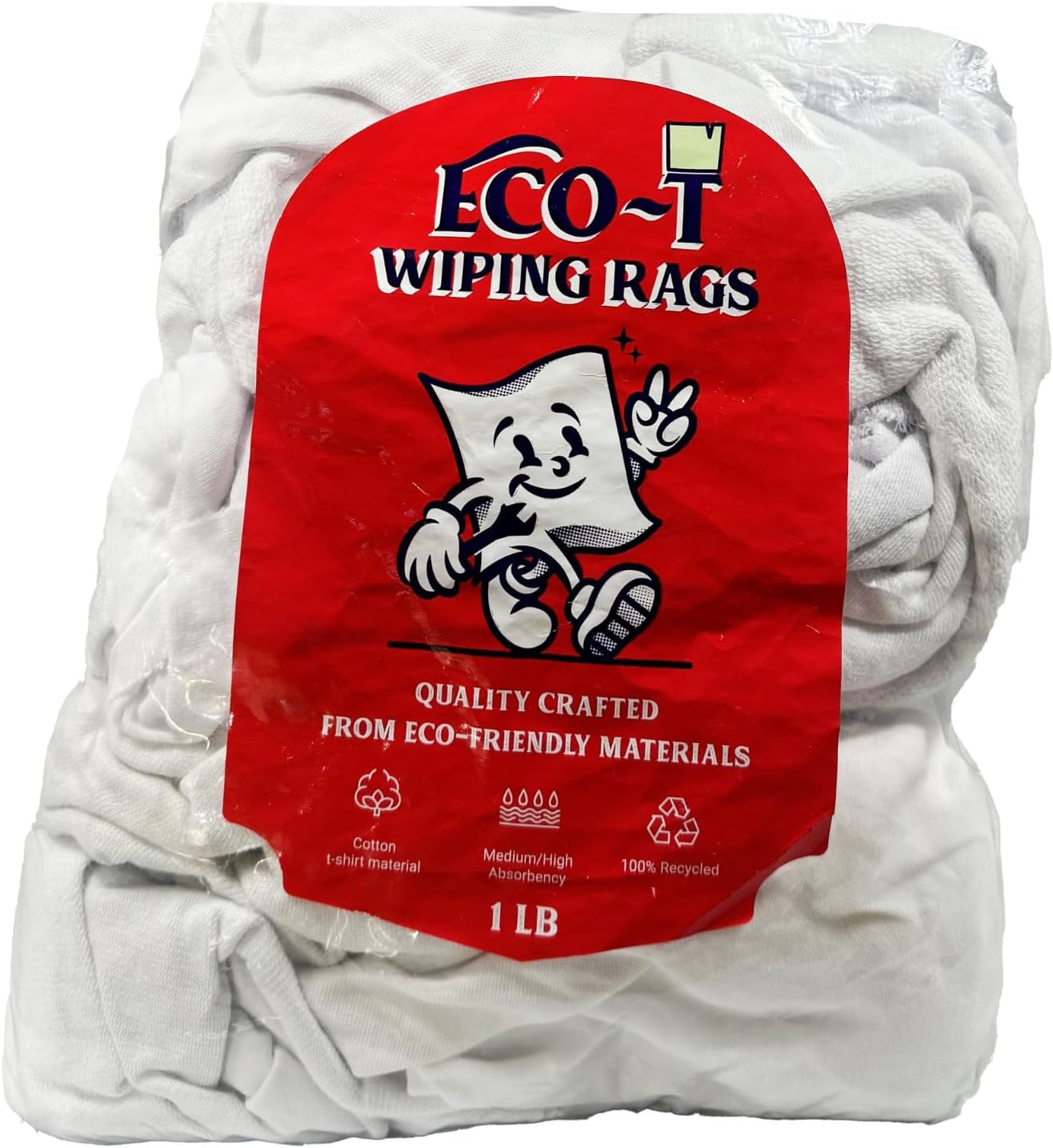 Eco-T-Paint-Rags---White-T-Shirt-Material,-1-Recycled,-Eco-Friendly,-3276
