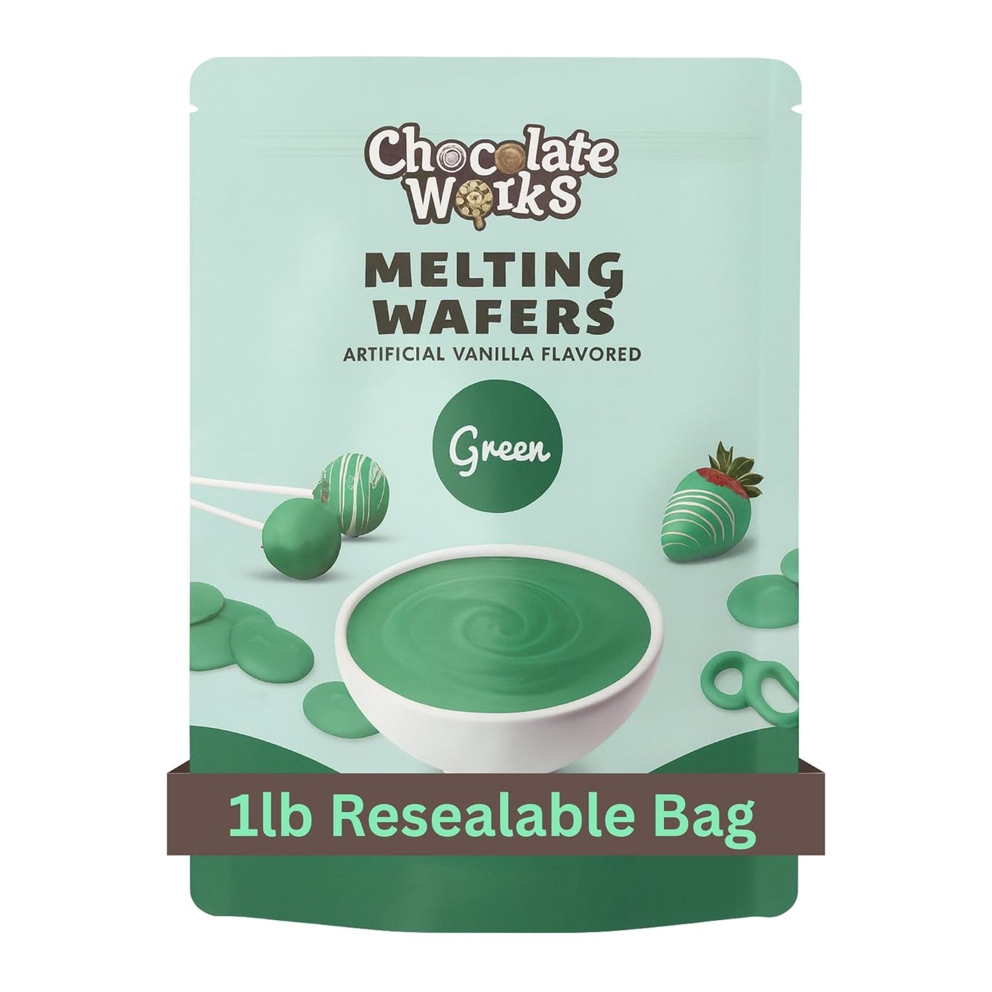 Chocolate-Works-Green-Melting-Chocolate-Wafers,-1lb-(Pack-of-1)---------1891