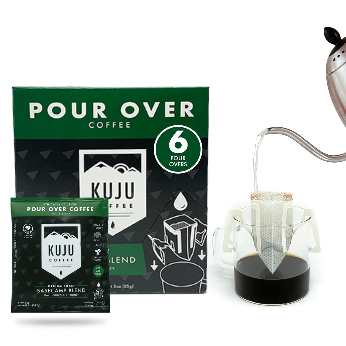 Kuju-Coffee-Premium-Pour-Over-Camping-Coffee-Singles---6-Pack-Basecamp-Blend,-1898