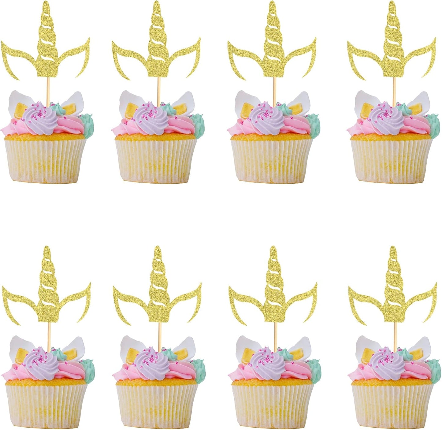 Arthsdite-24Pcs-Unicorn-Horn-Cupcake-Toppers-Unicorn-396