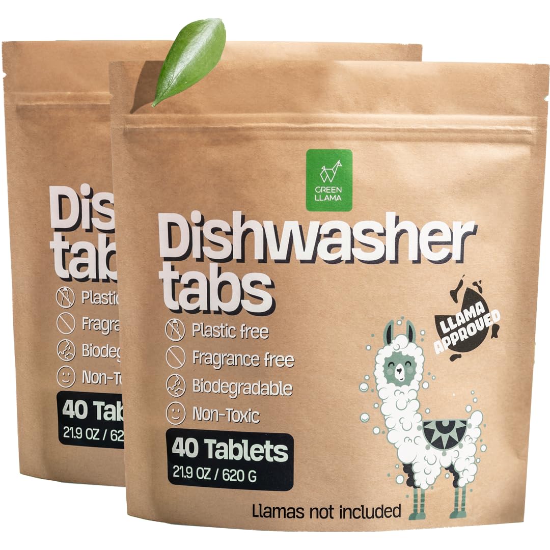 Green-Llama-Dishwasher-Tablets-(80-Count,-2-Packs):-Fragrance-Free,-PVA-Free,-Compostable-Packaging,-25