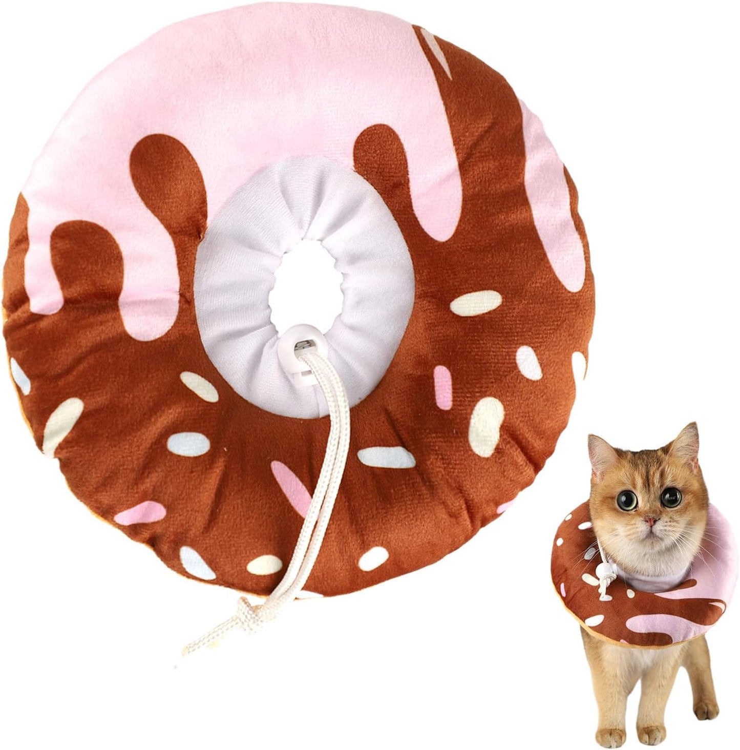 Cat-Cone-Collar-Soft,-Plush-Pillow-Cute-Donut-Lightweight-Adjustable-Neck-Cone-for-414