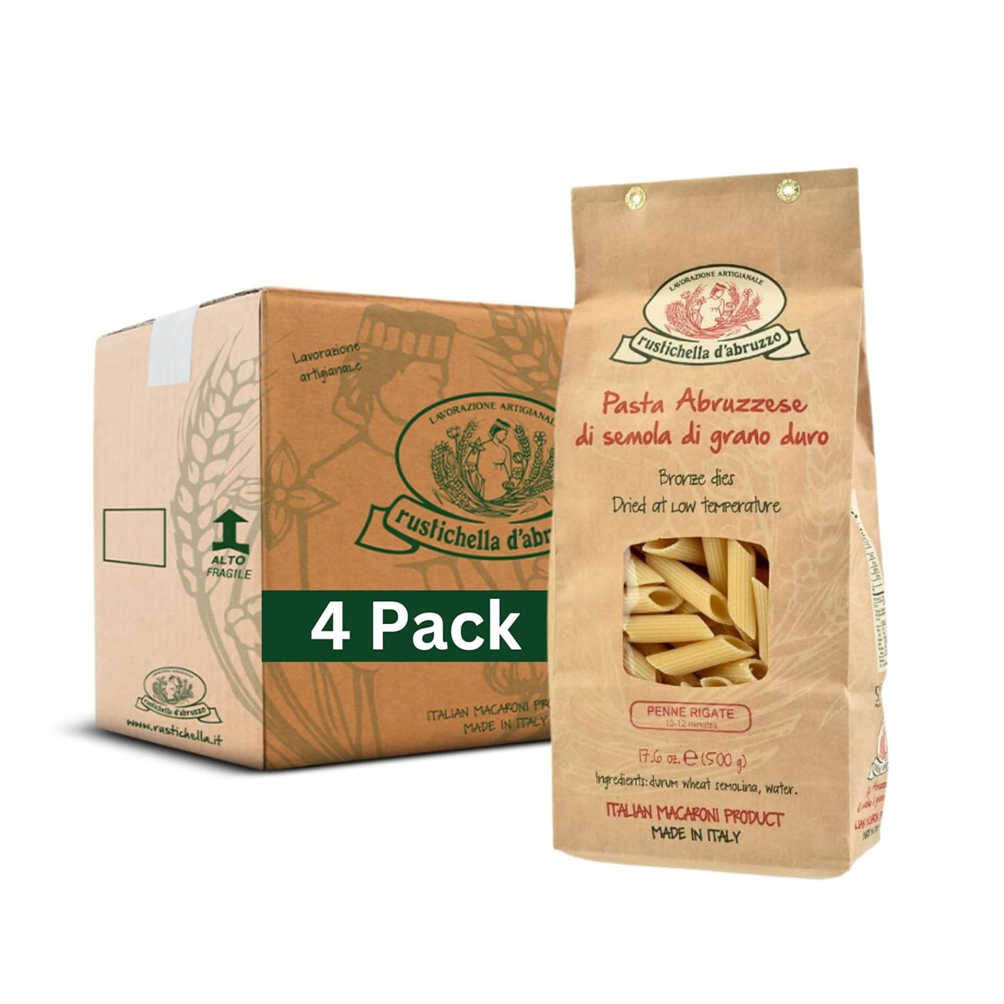 Rustichella-d'Abruzzo-Penne-Rigate-Pasta-(Pack-of-4),-500g---633