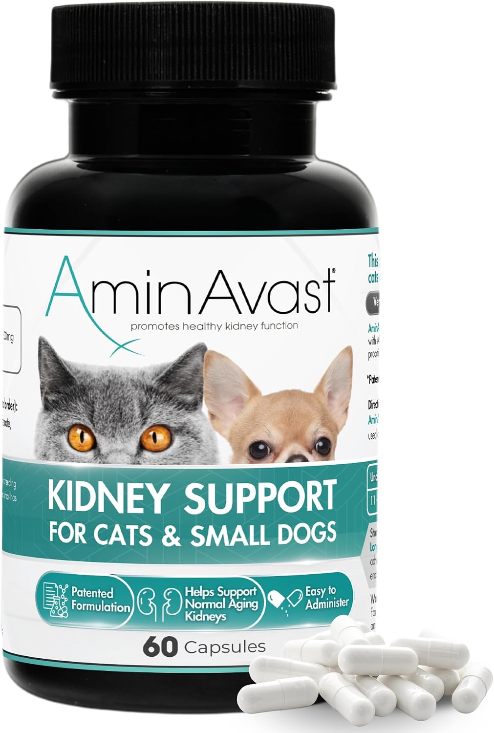 AminAvast-300mg-Kidney-Support-for-Cats-&-Small-Dogs,-60-Sprinkle-Capsules-|-1619