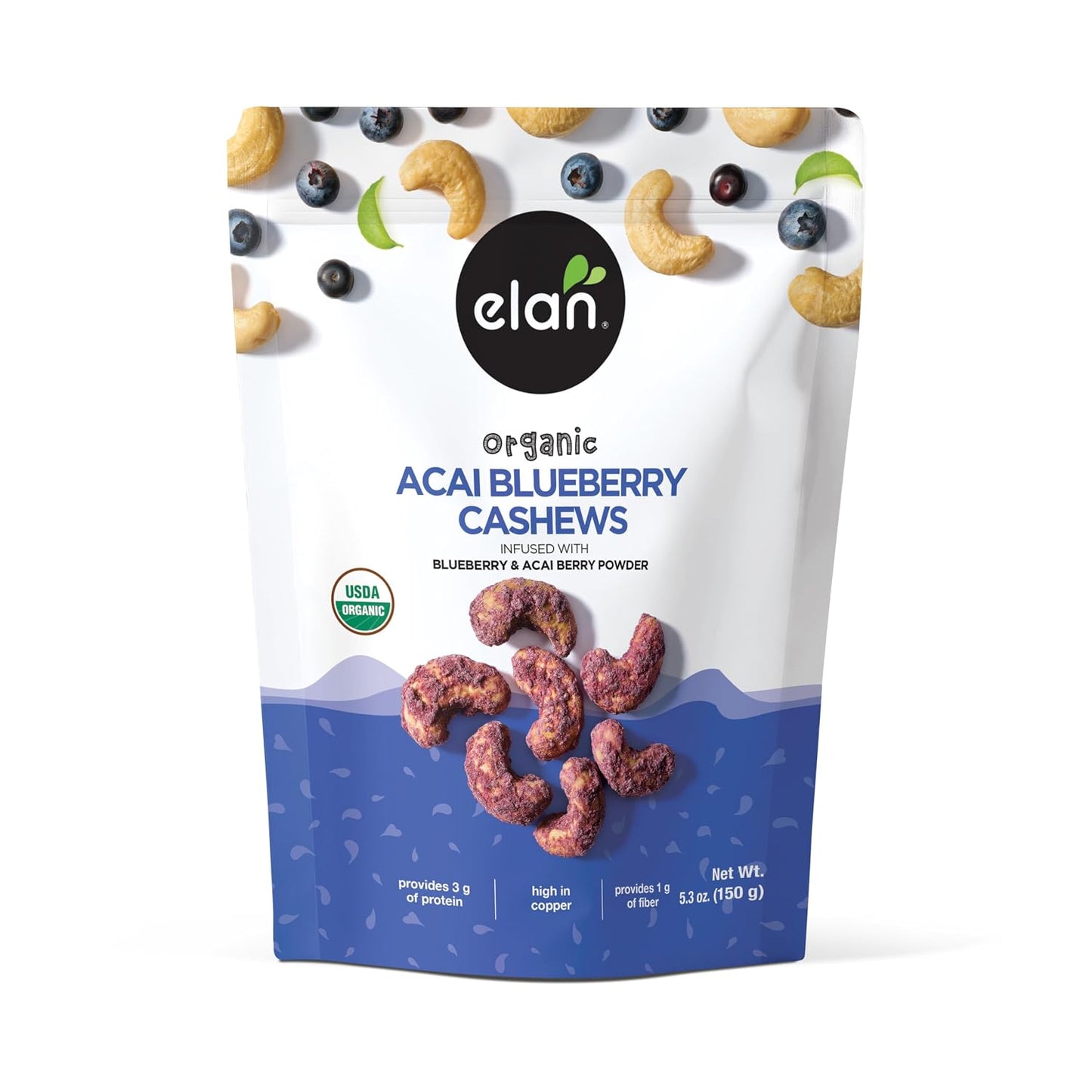 Elan-Organic-Acai-Blueberry-Cashews,-5.3-oz,-Non-GMO,-Vegan,-Gluten-Free,-Kosher,--Glazed-Nuts-(Roasted-Acai-674