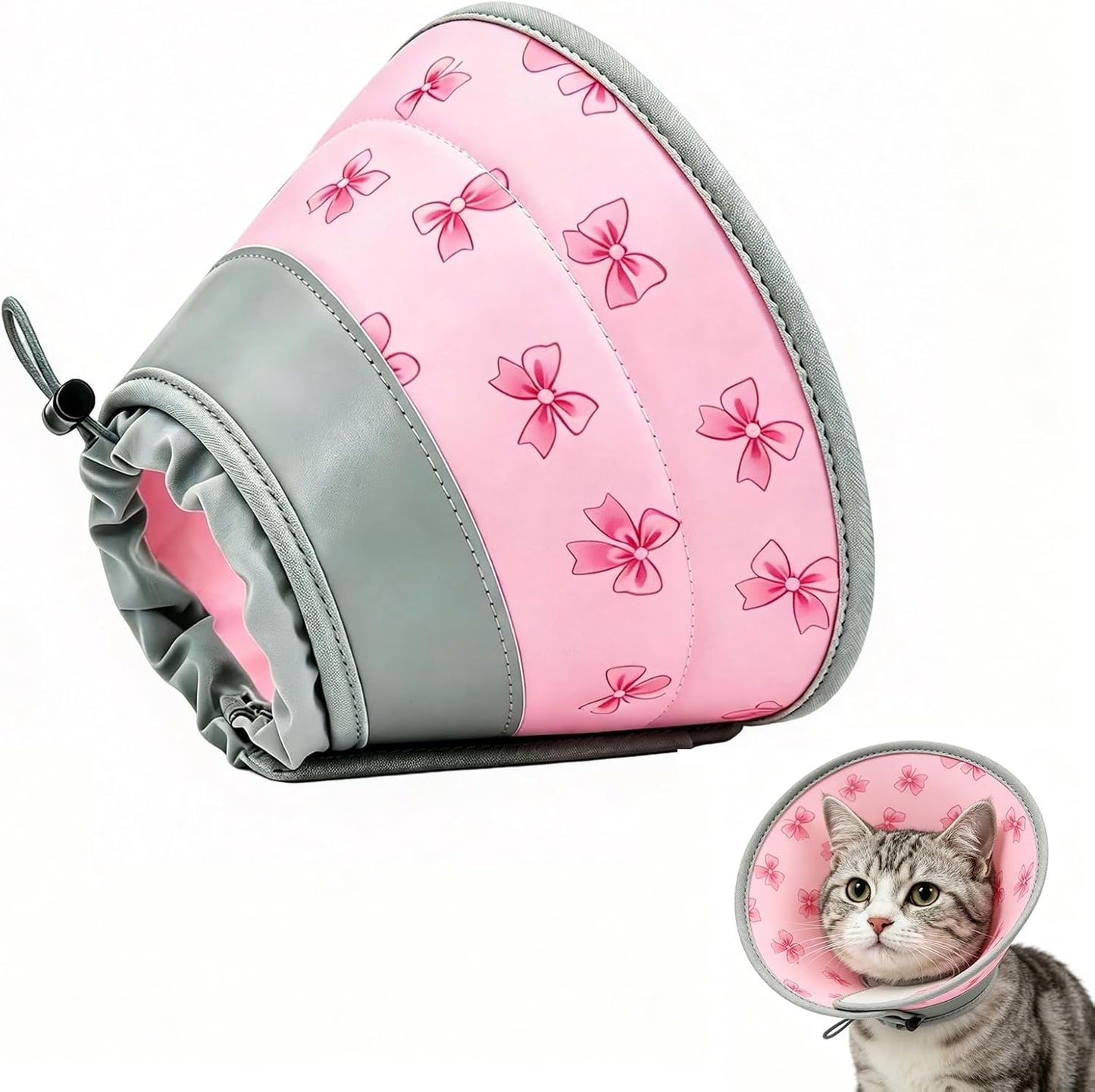 Soft-Cat-Cone,-Adjustable-Foldable-Recovery-Collar-for-Baby-Cats,-Pink,-S-|-862
