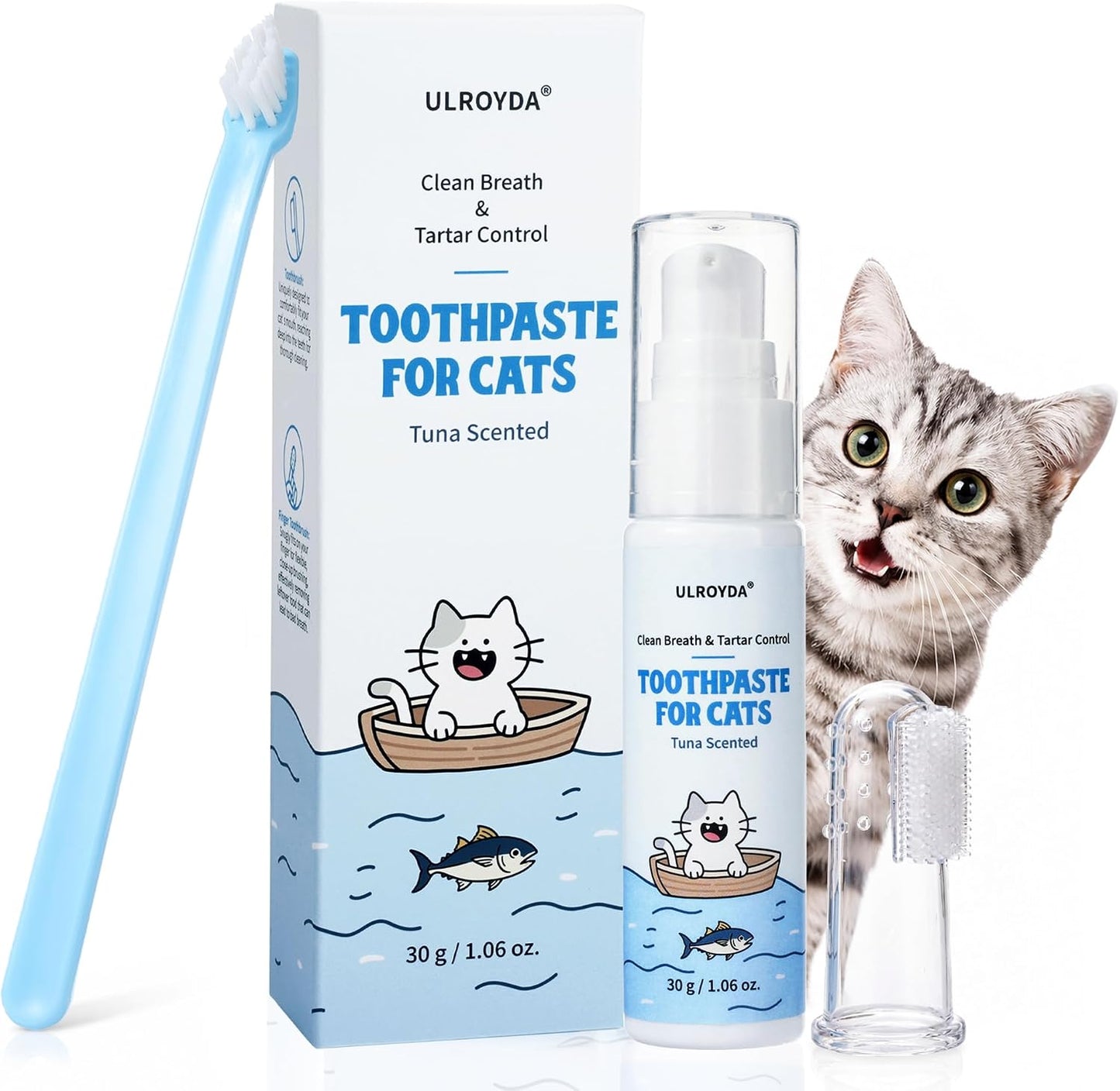 Cat-Dental-Care-Kit-–-Tuna-Flavor-Toothpaste-1.06-oz-with-Toothbrush-&-1240