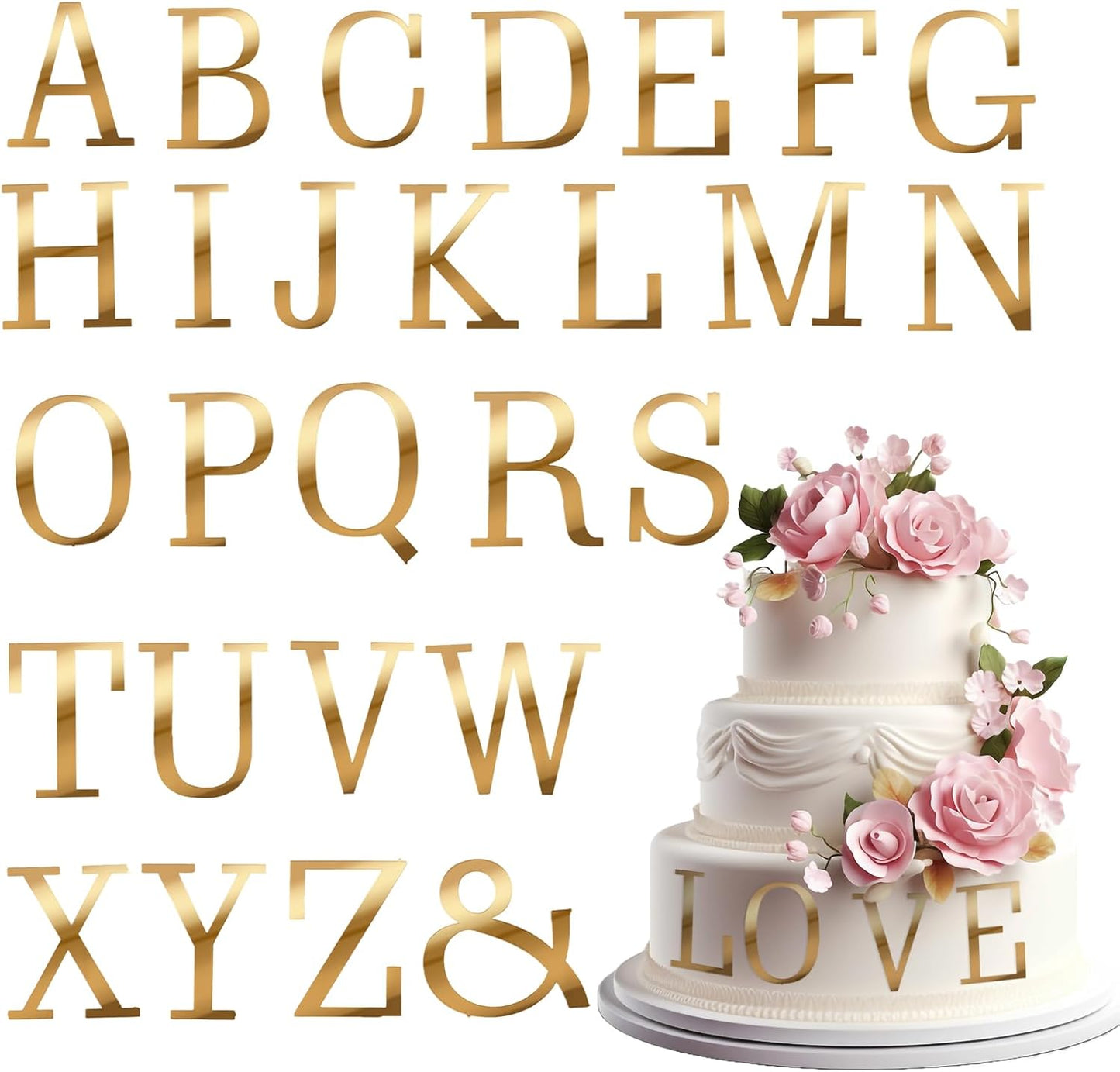 27-Pcs-Acrylic-Cake-Toppers,-Gold-Cake-Letters-Topper,-DIY-Custom-Cake-Personalized-Alphabet-1014