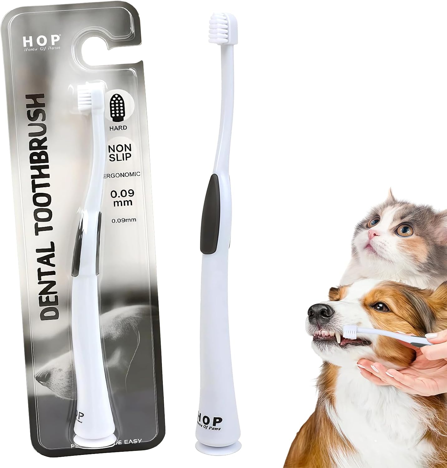 HOP-Micro-Head-Cat-Toothbrush-with-Suction-Cup-ABS-TPR-Handle-6.5in/16.5cm-|-Soft-479