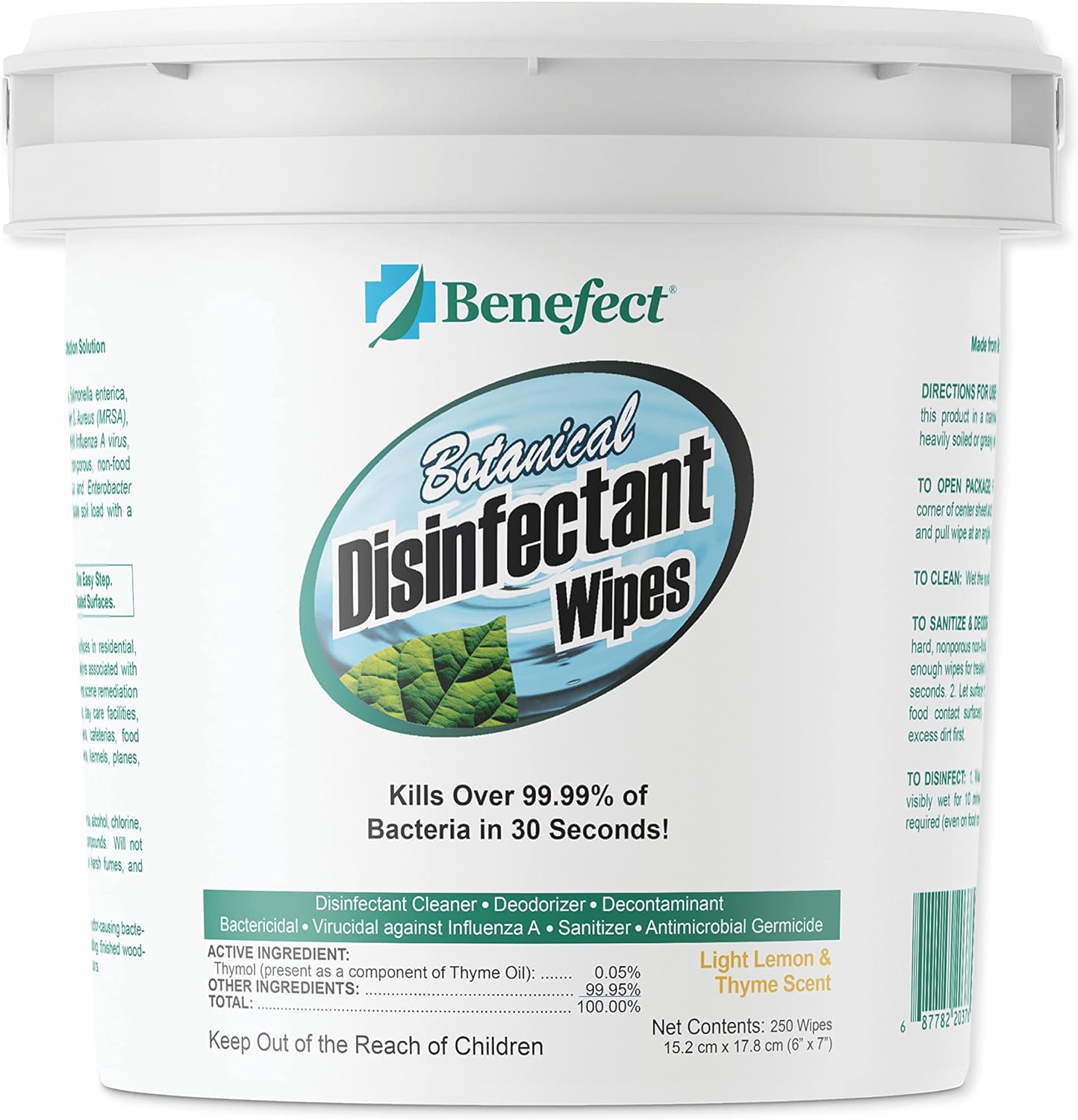 Benefect-Botanical-Disinfecting-Wipes---(250-Wipe-Count)-Natural,-No-5001