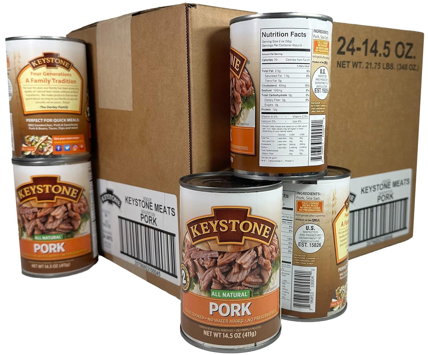 Keystone-Meats-All-Natural-Heat-and-Serve-Carne-enlatada-de-cerdo,-14.5-totalmente-735