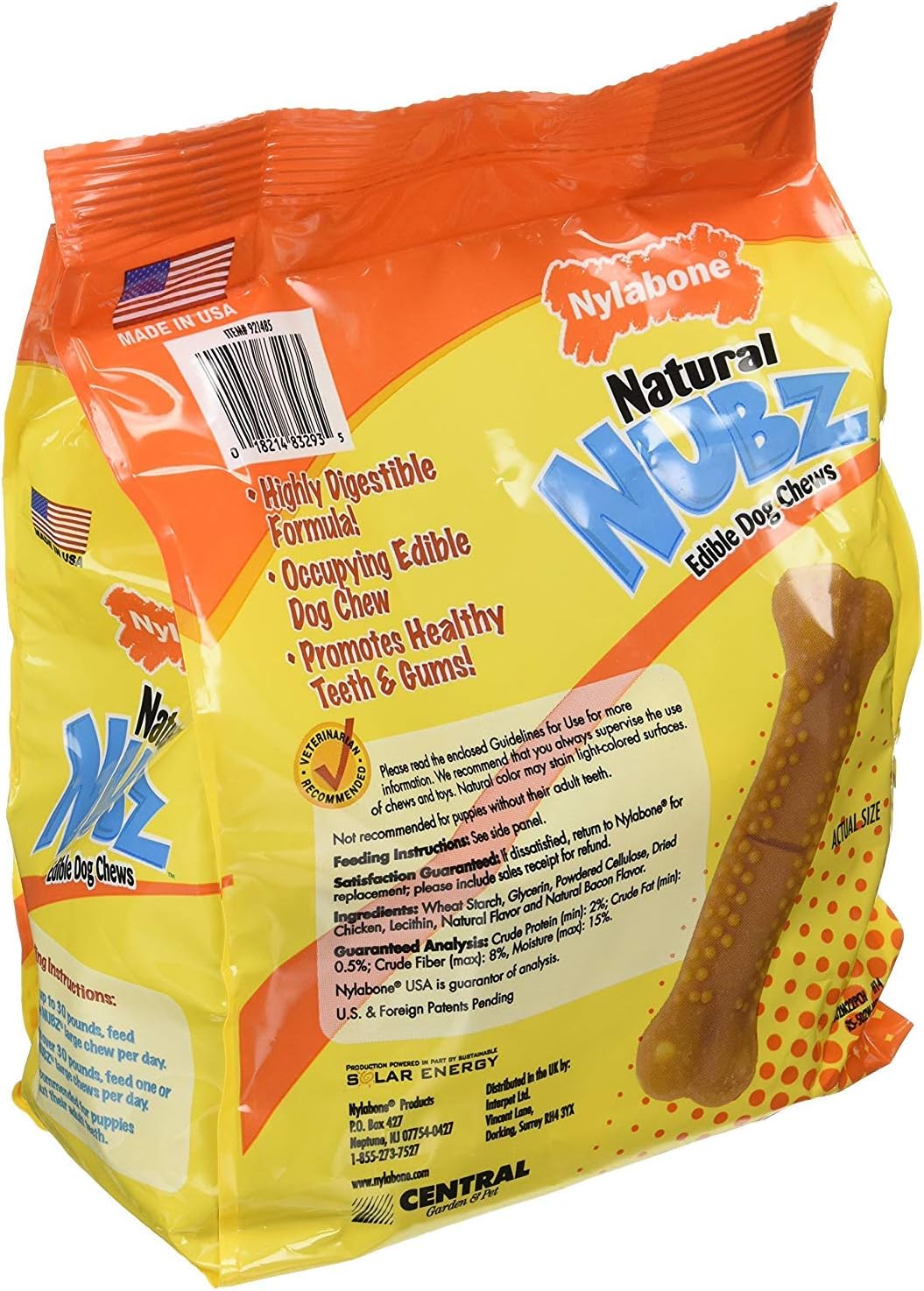 (pack-of-2)-Nylabone-Natural-Nubz-Edible-Dog-Chews-22ct.-(2.6lb/bag)-5.2lb-2367