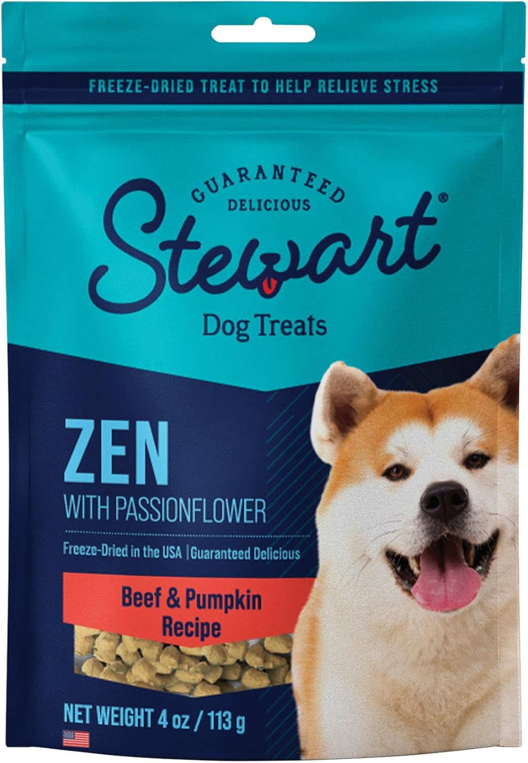 Stewart-Freeze-Dried-Dog-Treats,-Zen-Beef-&-Pumpkin,-Anxiety-Relief,-Free,-530