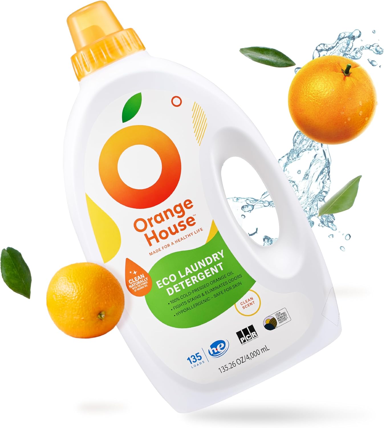 Orange-House-Liquid-Laundry-Detergent,-Free-and-Clear,-Natural-Clean-Laundry-Detergent,-949