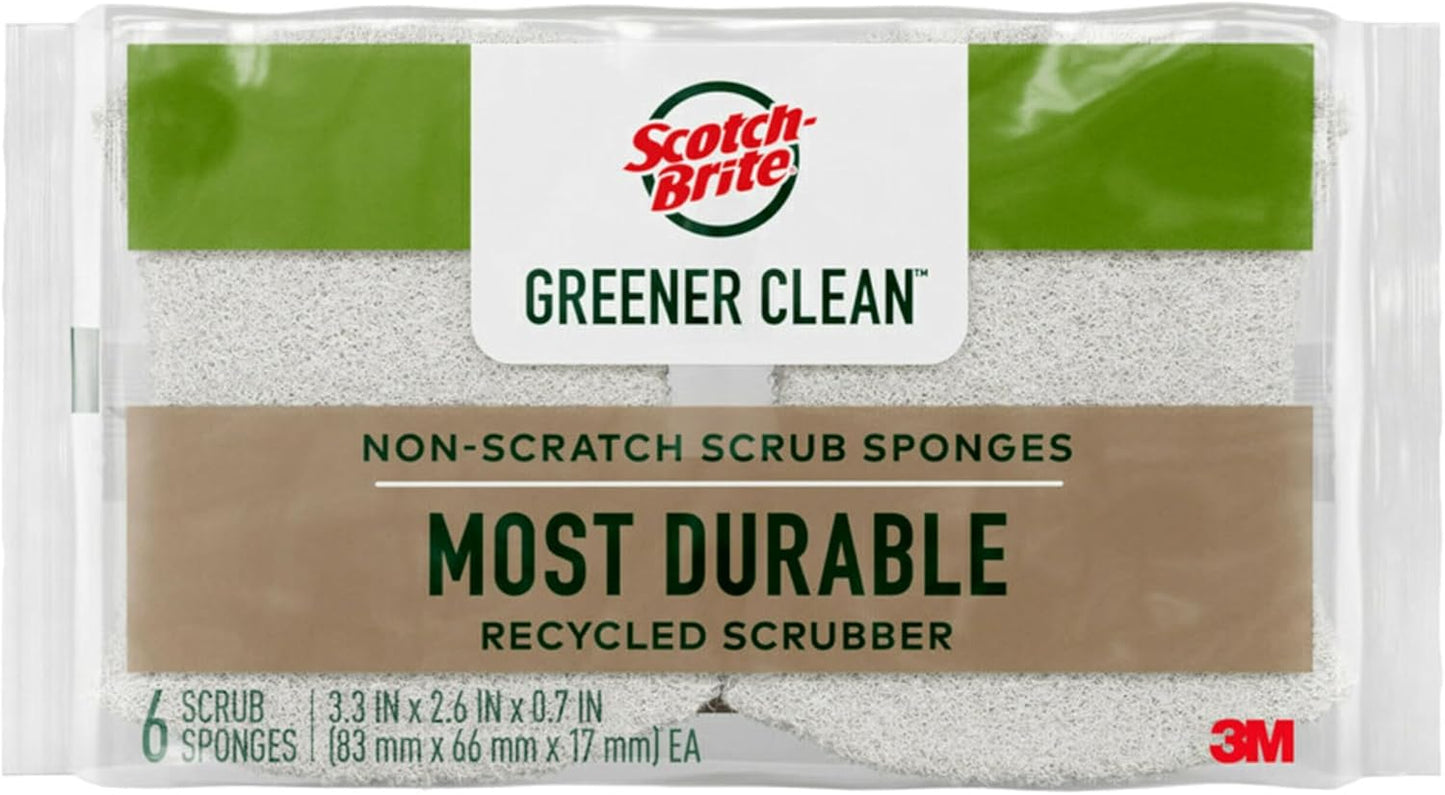 Scotch-Brite-Greener-Clean-Non-Scratch-Kitchen-Sponges,-6-Scrub-Sponges,-Durable-5249