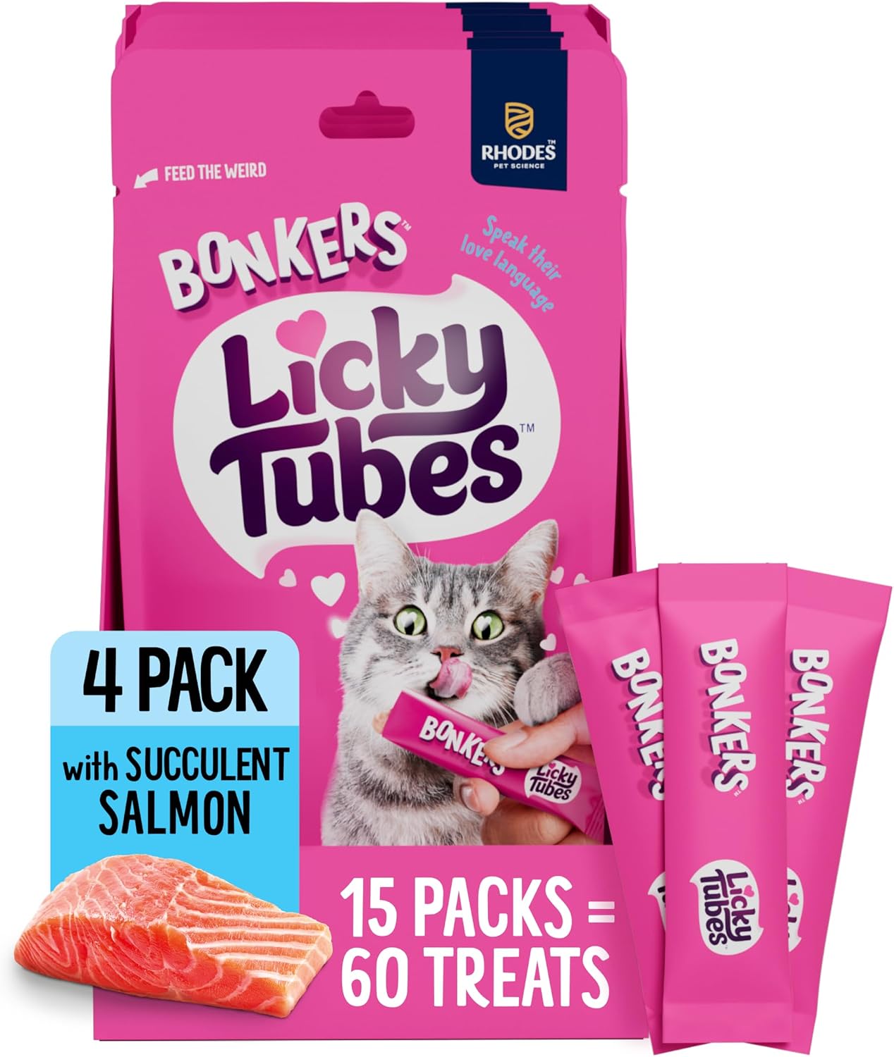 Bonkers-Licky-Tubes-Salmon-Flavored-Wet-Cat-Treats,-4-Pieces-(Pack-of-15)--317