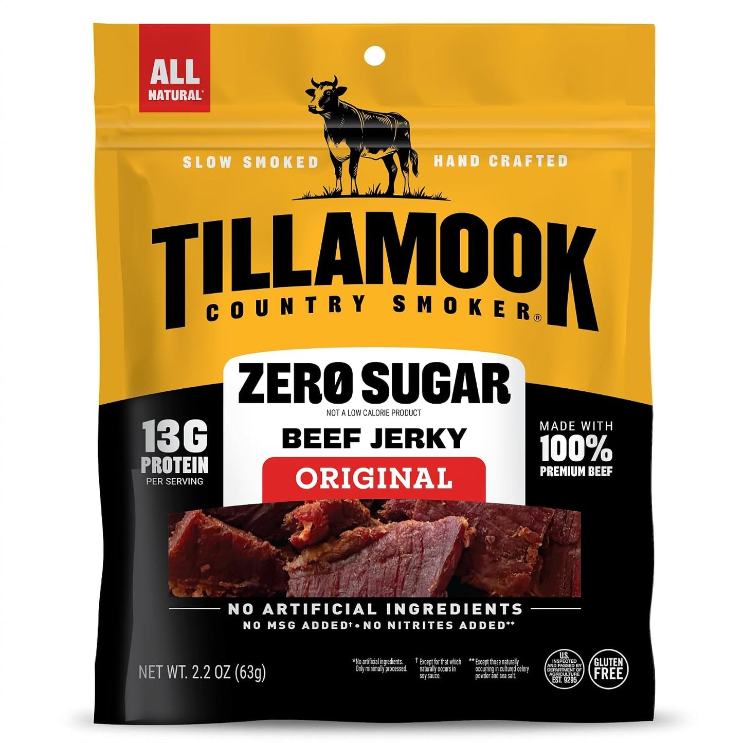 Tillamook-Country-Smoker-Zero-Sugar-Keto-Friendly-Beef-Jerky,-Original,-2.2--Ounce----265