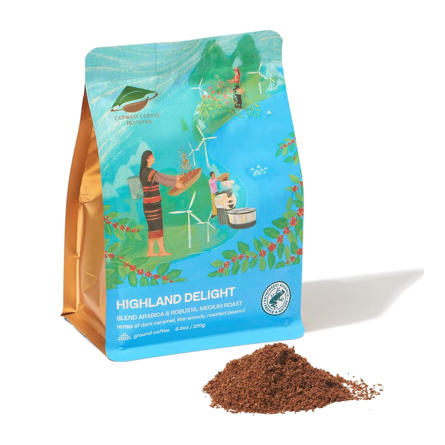Conihat-Ground-Coffee---Vietnamese-Premium-Arabica-&-Robusta-Blend,-Medium-Roast,-Dark-1322