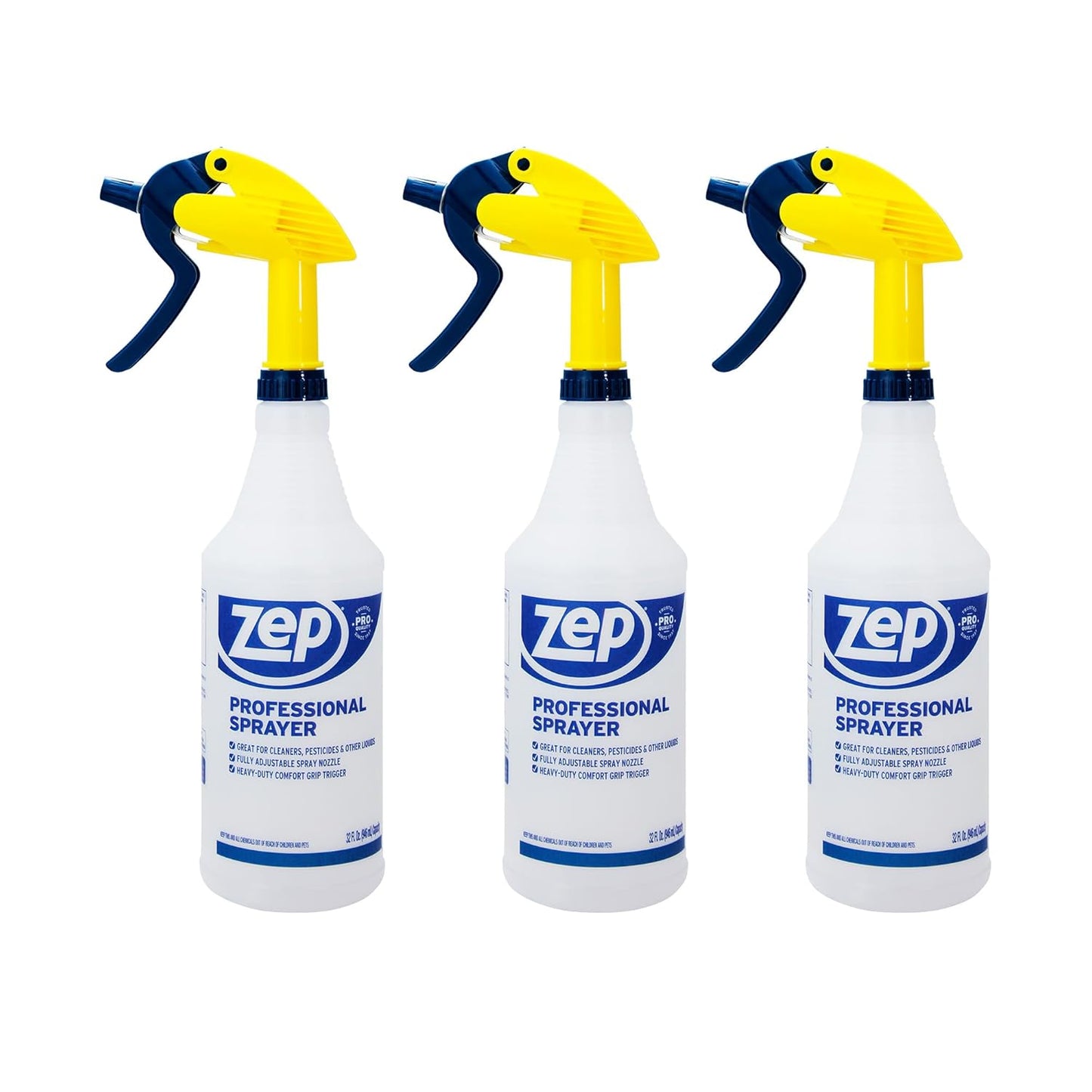 ZEP-Professional-Sprayer-Bottle---32-oz-(Pack-of-3)---HDPRO1---Versatile-Adjustable-2143
