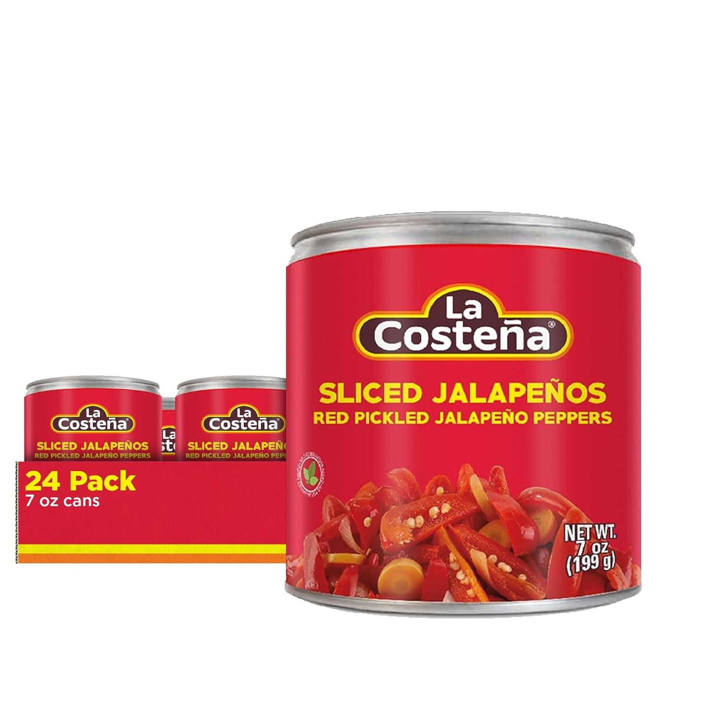 La-Costeña-Pimientos-jalapeños-rojos-en-rodajas,-lata-de-468