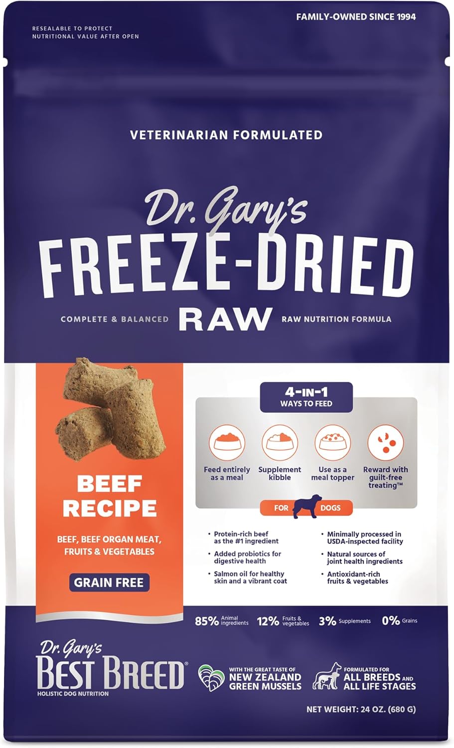 Dr.-Gary's-Best-Breed-Freeze-Dried-Raw-Food,-Topper-and-Treat:-Beef-Recipe---298