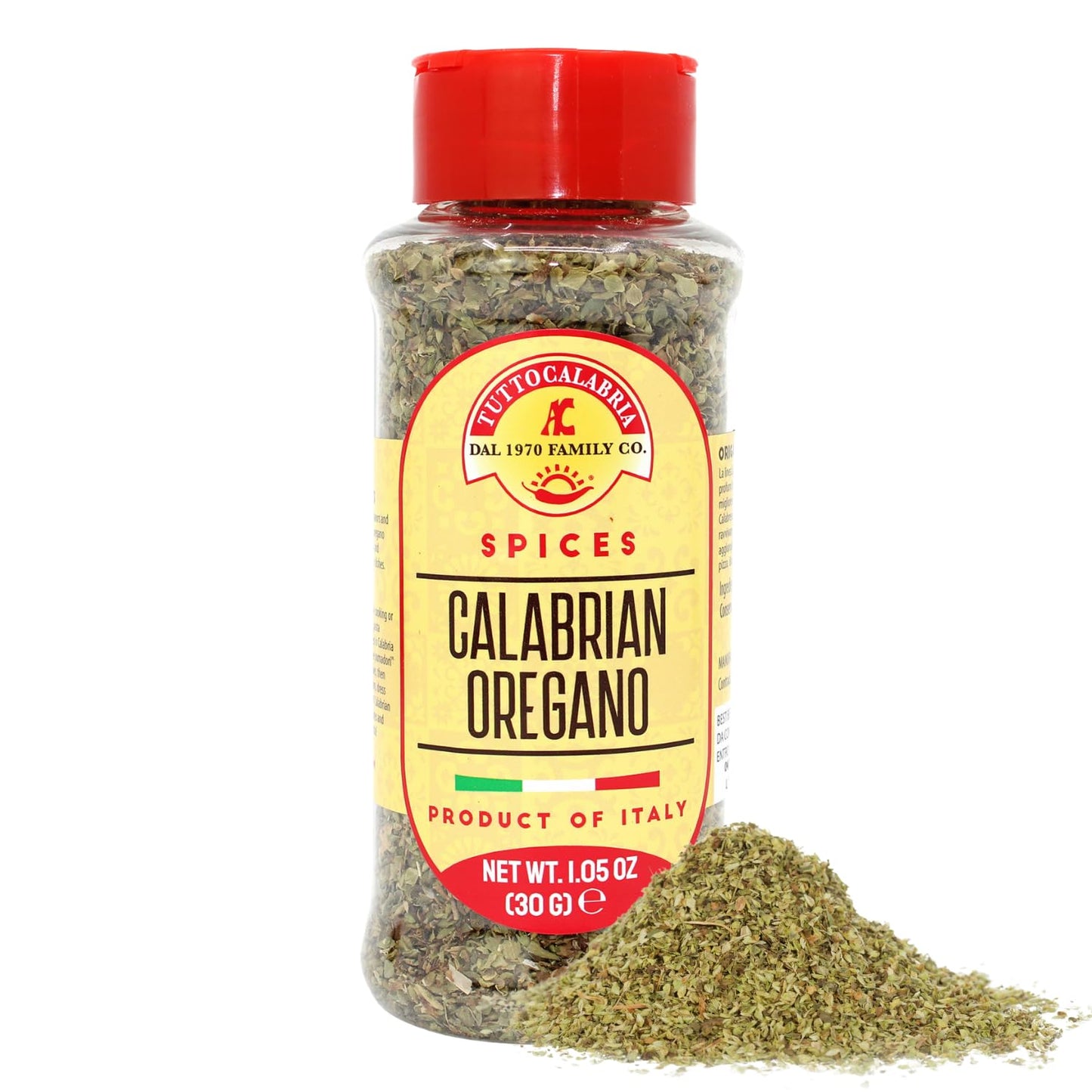 TUTTOCALABRIA-Oregano,-Calabrian-Dried-Oregano-Flakes,-Shaker,-Italian-Seasoning-&-Spices,-30-710