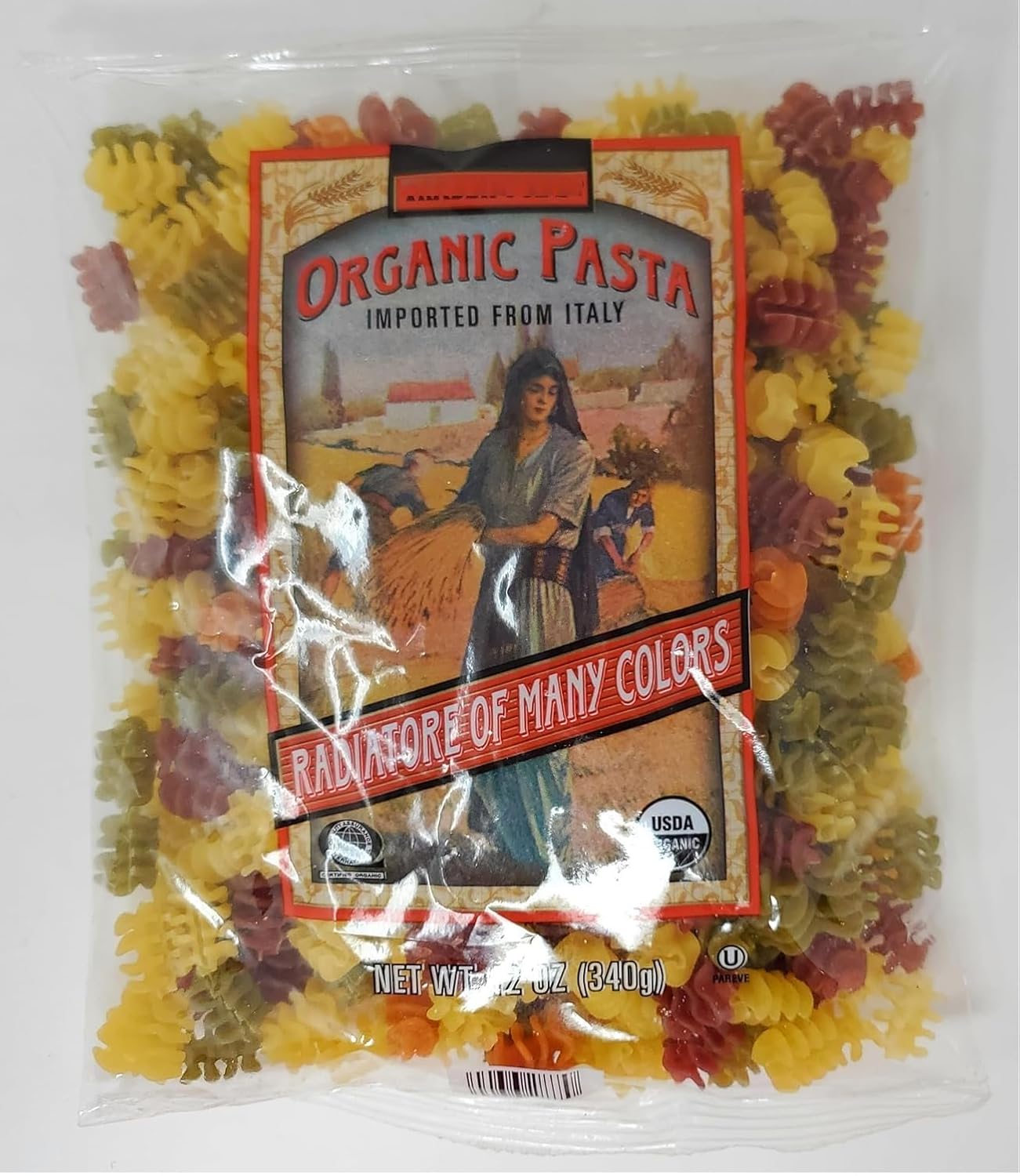 Organic-Radiatore-Pasta-of-Many-Colors,-Imported-from-Italy,-(Pack-243