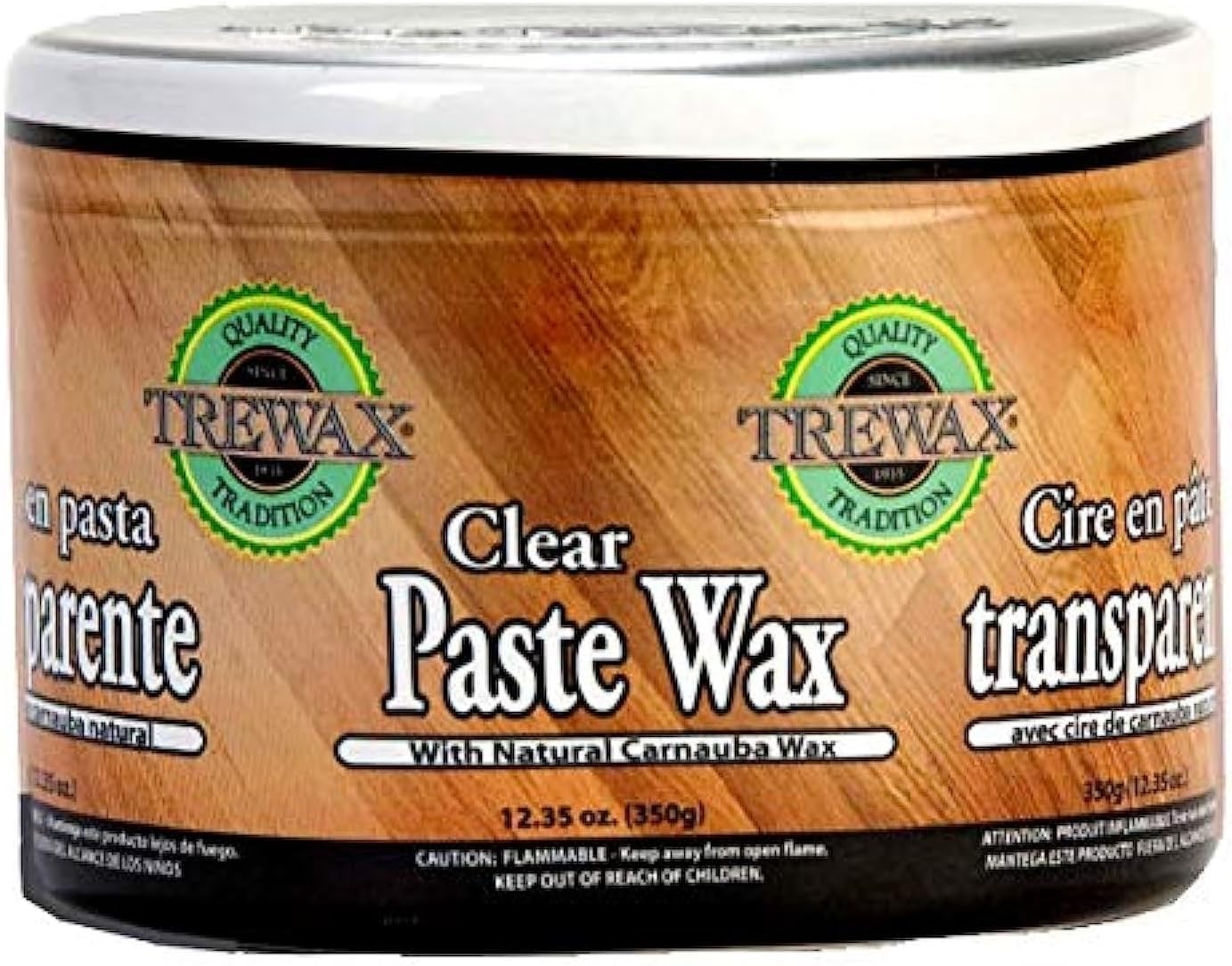 Trewax-Paste-Wax-with-Carnauba-Wax,-Clear,-12.35-Ounce,-Ideal-on-Hardwood-Floors,-Fine-Furniture,-Granite,-548