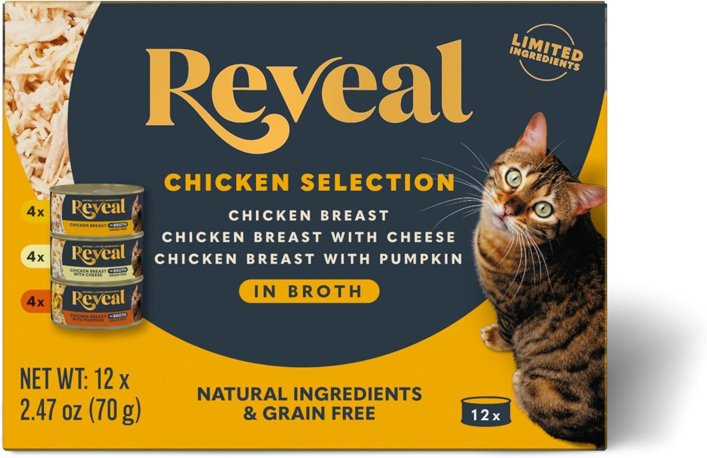 Reveal-Natural-Wet-Canned-Cat-Food,-3-Flavor-Variety-Pack,-Limited-Ingredient,-Free,-Protein-No1951