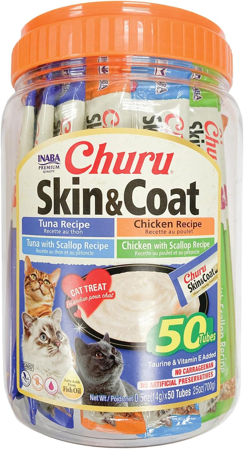 INABA-Churu-for-Skin-&-Coat,-Lickable,-Squeezable-Cat-Treat-with-Omega-Oils,-Taurine-608