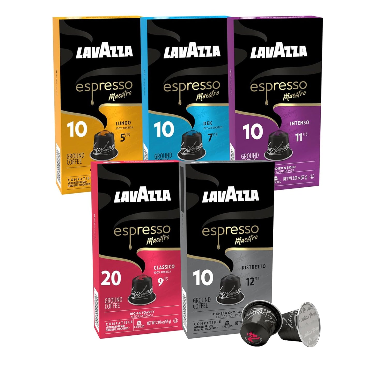 Lavazza-Espresso-Capsules-Compatible-with-Nespresso-Original-Machines-Variety-Pack,-10-Count-(Pack-2157