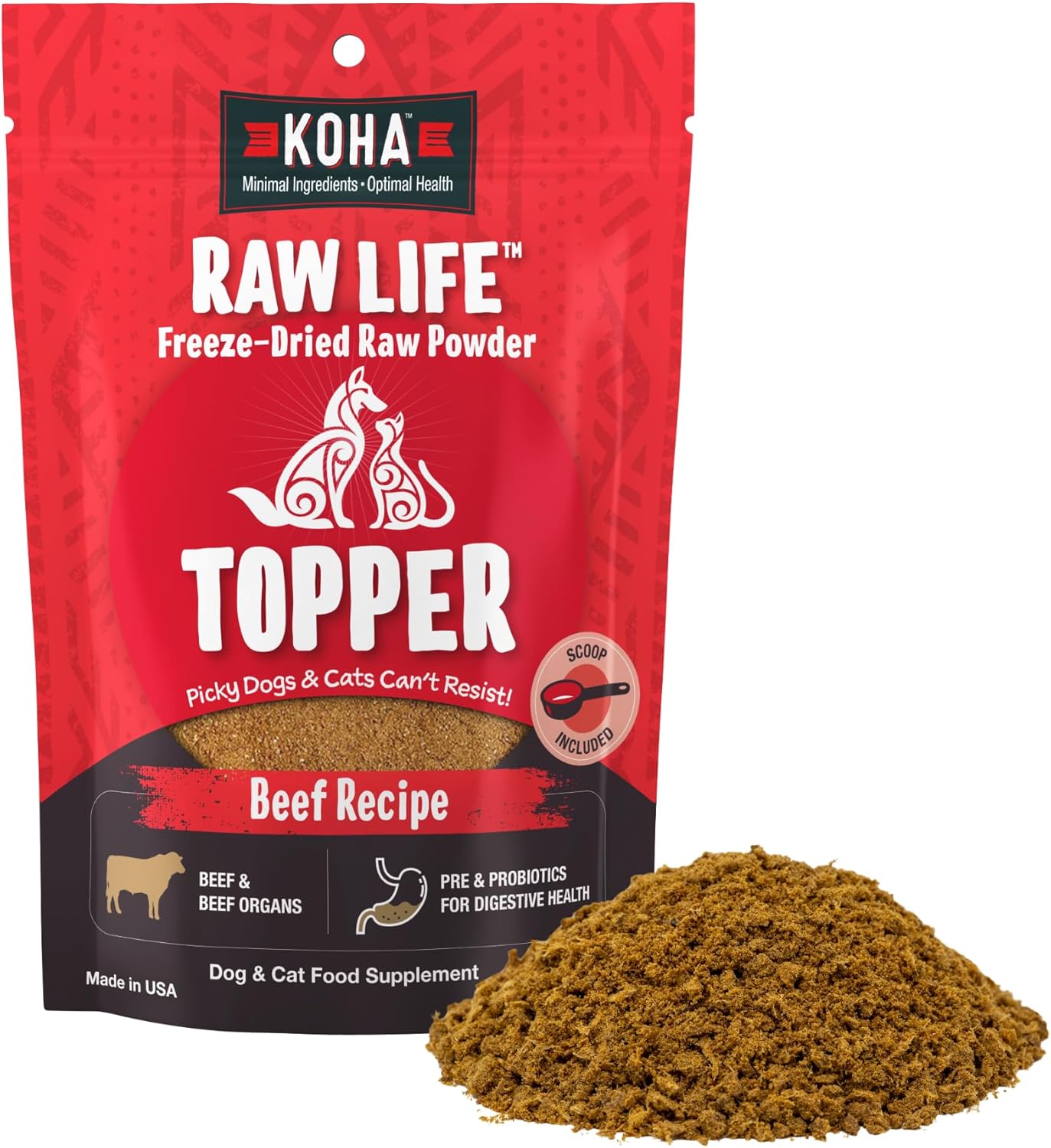 KOHA-Raw-Life-Freeze-Dried-Raw-Topper-Beef-for-Dogs-and-Cats,-High-Protein-1097