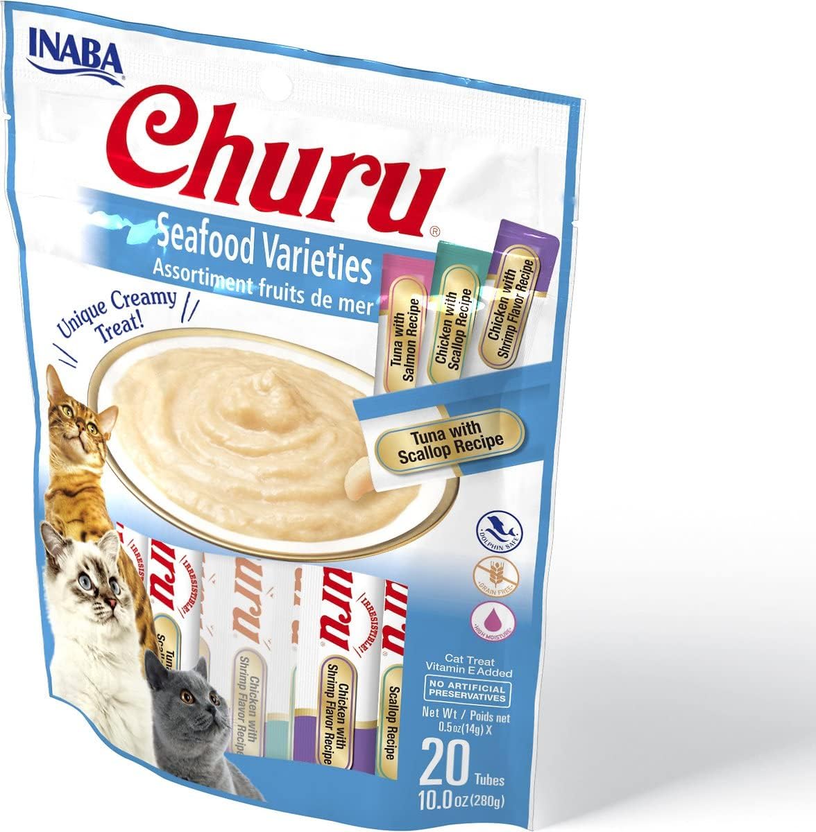 INABA-Churu-Cat-Treats,-Grain-Free,-Lickable,-Squeezable-Creamy-Purée-Cat-Treat/Topper-with-Vitamin-113