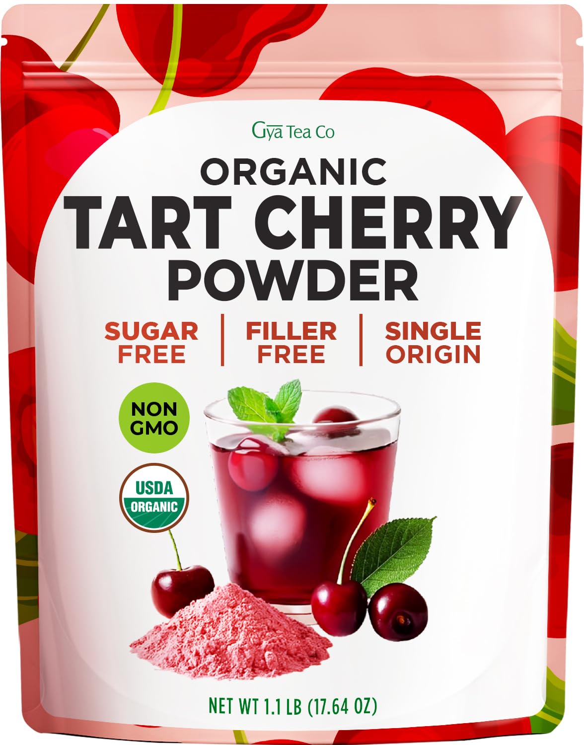 Gya-Tea-Co-Organic-Tart-Cherry-Extract-Powder-1.1-lb-(17.64-oz)-Superfood-Baking,-1750