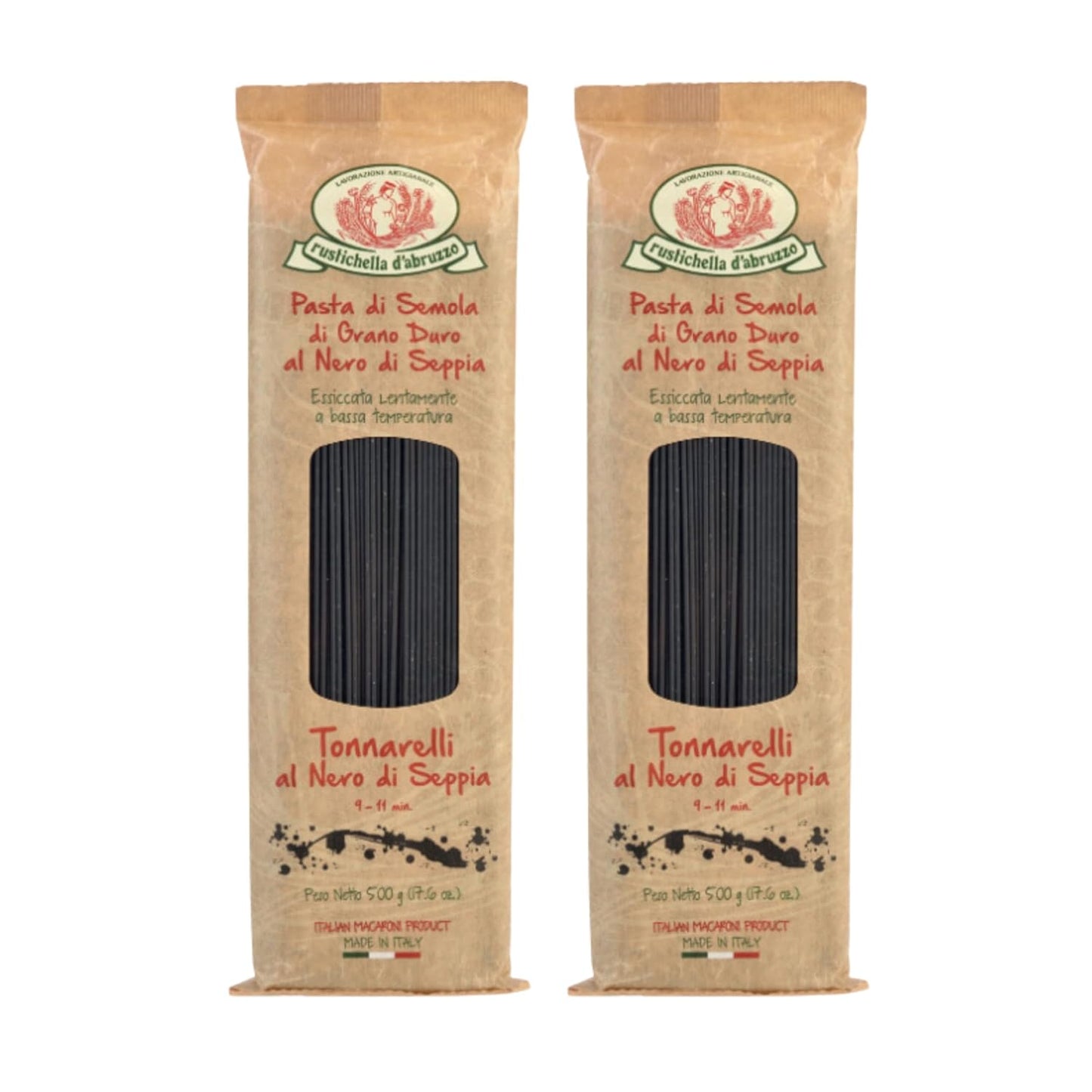 Rustichella-d'Abruzzo-Tonnarelli-with-Squid-Ink,-Long-Italian-Pasta-Cuttlefish,-799