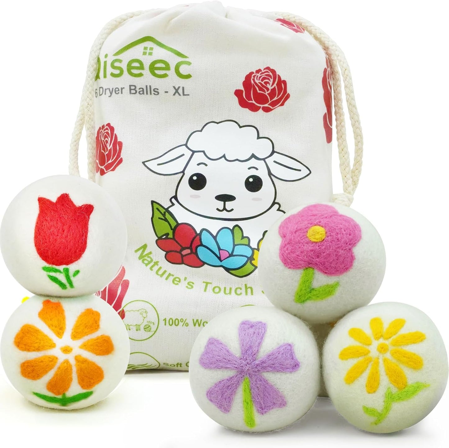 Wool-Dryer-Balls-6-Pack-XL---Unique-Petal-Embroidery,-Natural-Reusable-Laundry-817