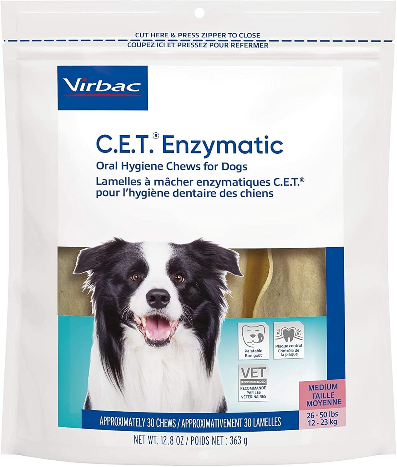 Virbac-C.E.T.-Enzymatic-Oral-Hygiene-Chews,-Medium-Dog,-30-Count---2404