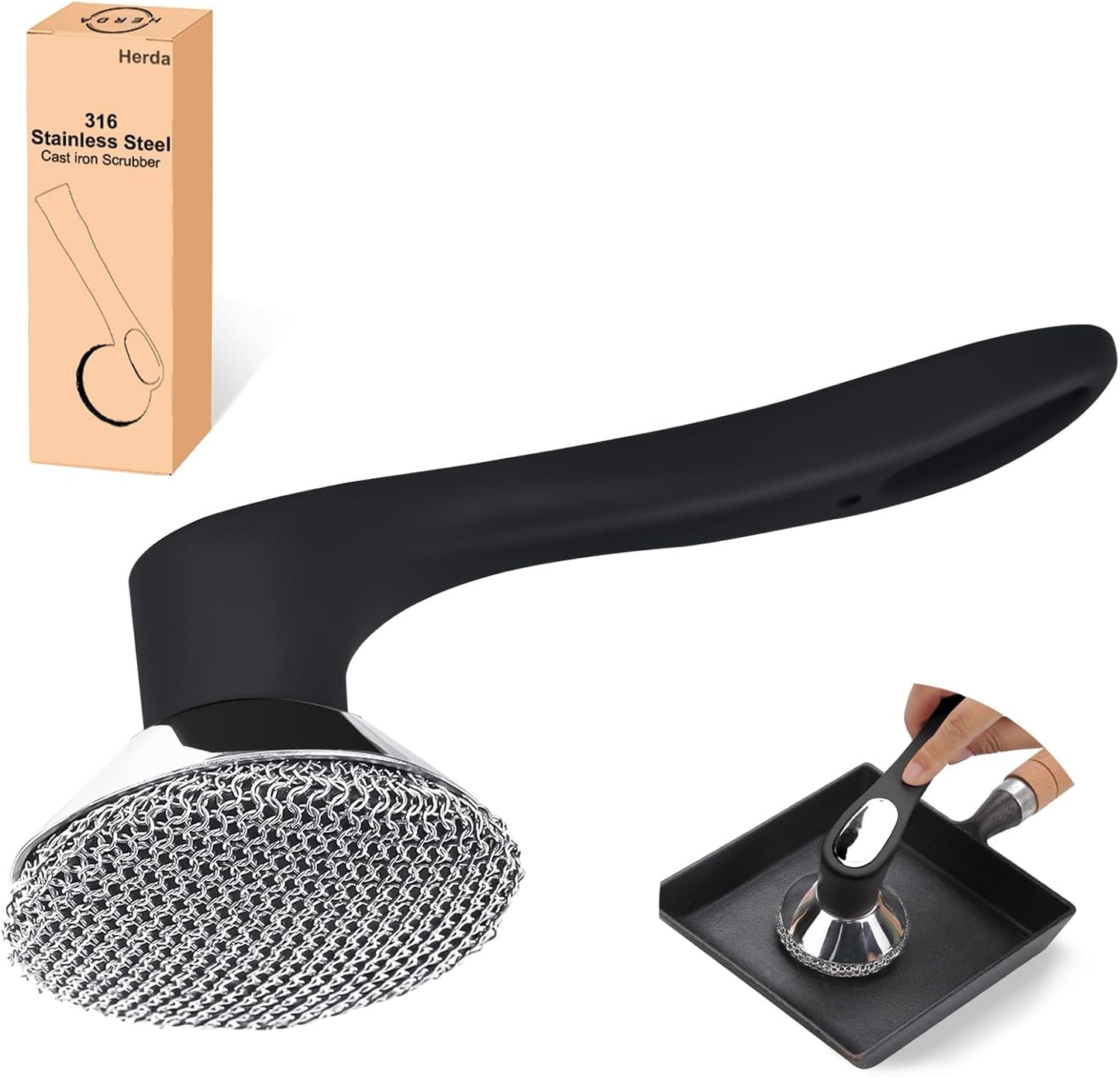 Cast-Iron-Scrubber-with-Good-Grip-Handle--Welded-Fine-Chain-413