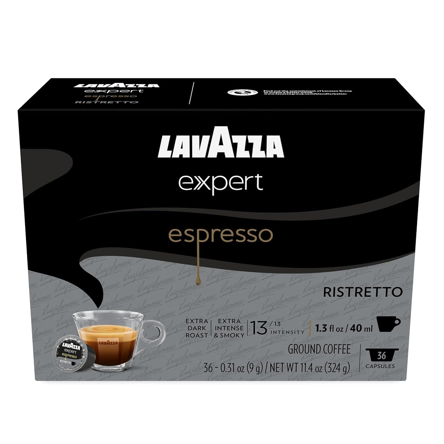 Lavazza-Expert-Espresso-Ristretto-Capsules,-tostado-extra-oscuro,-mezcla-de-arábica-Robusta,2733
