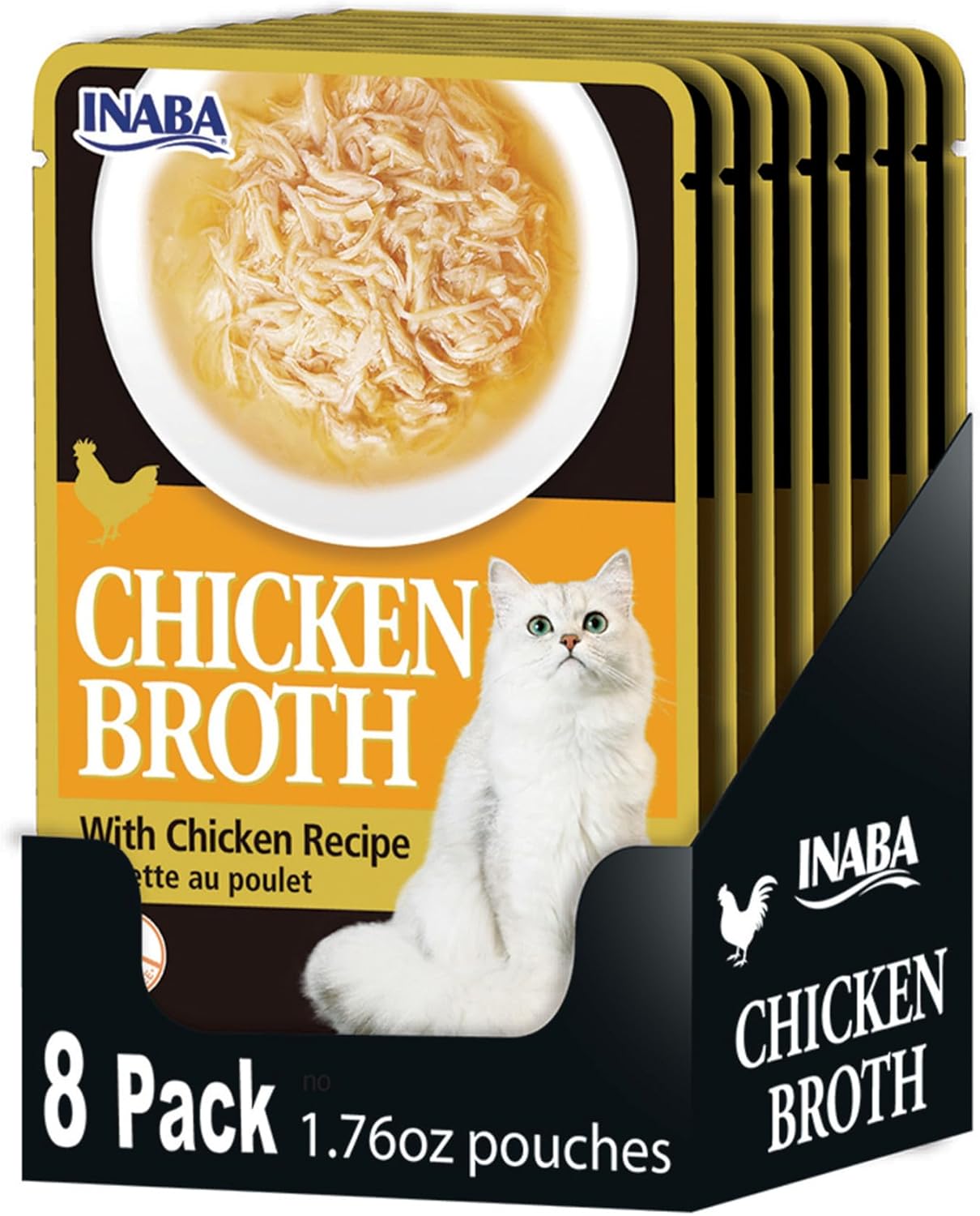Inaba-Chicken-Broth,-Side-Dish/Topper-for-Cats-with-Vitamin-E,-1.76-Pouch,-Pouches-Chicken1473
