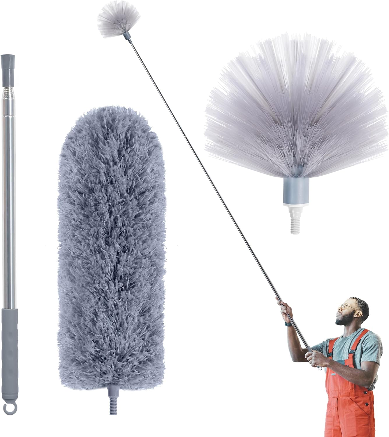 IVYROLL-Cobweb-Duster-with-Extension-Pole,-Spider-Web-Brush-&-Ceiling-Cleaning-Kit,-100"-Microfiber-1851