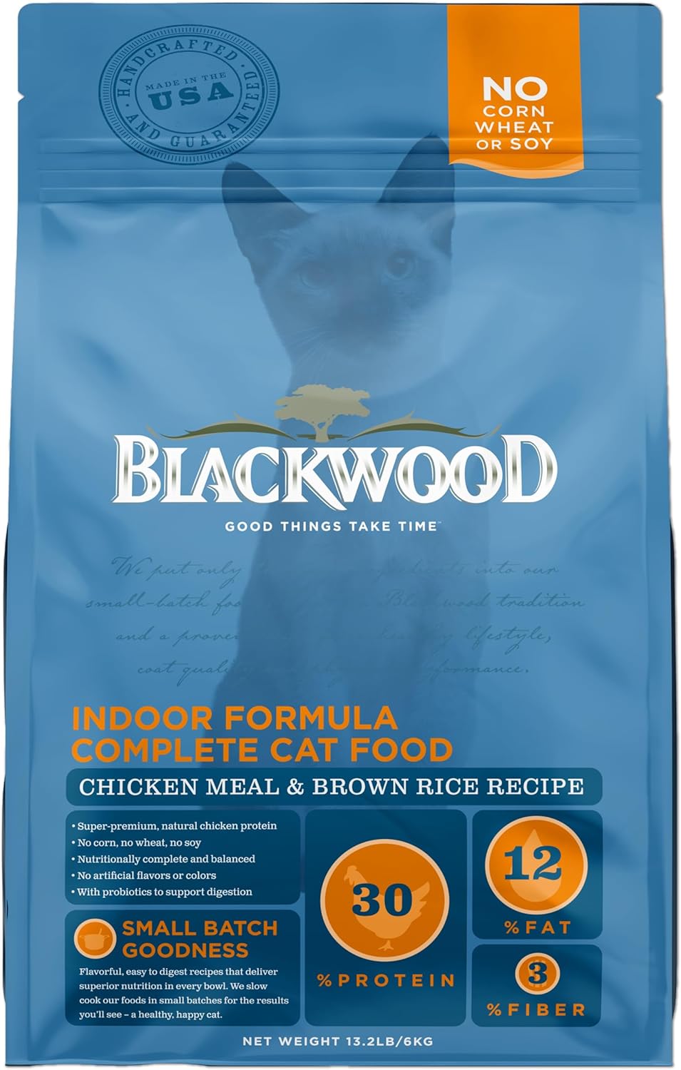 Blackwood-Dry-Cat-Food,-Indoor-Formula,-Chicken-Meal-&-Brown-Rice-13.2-Bag,-Protein,651
