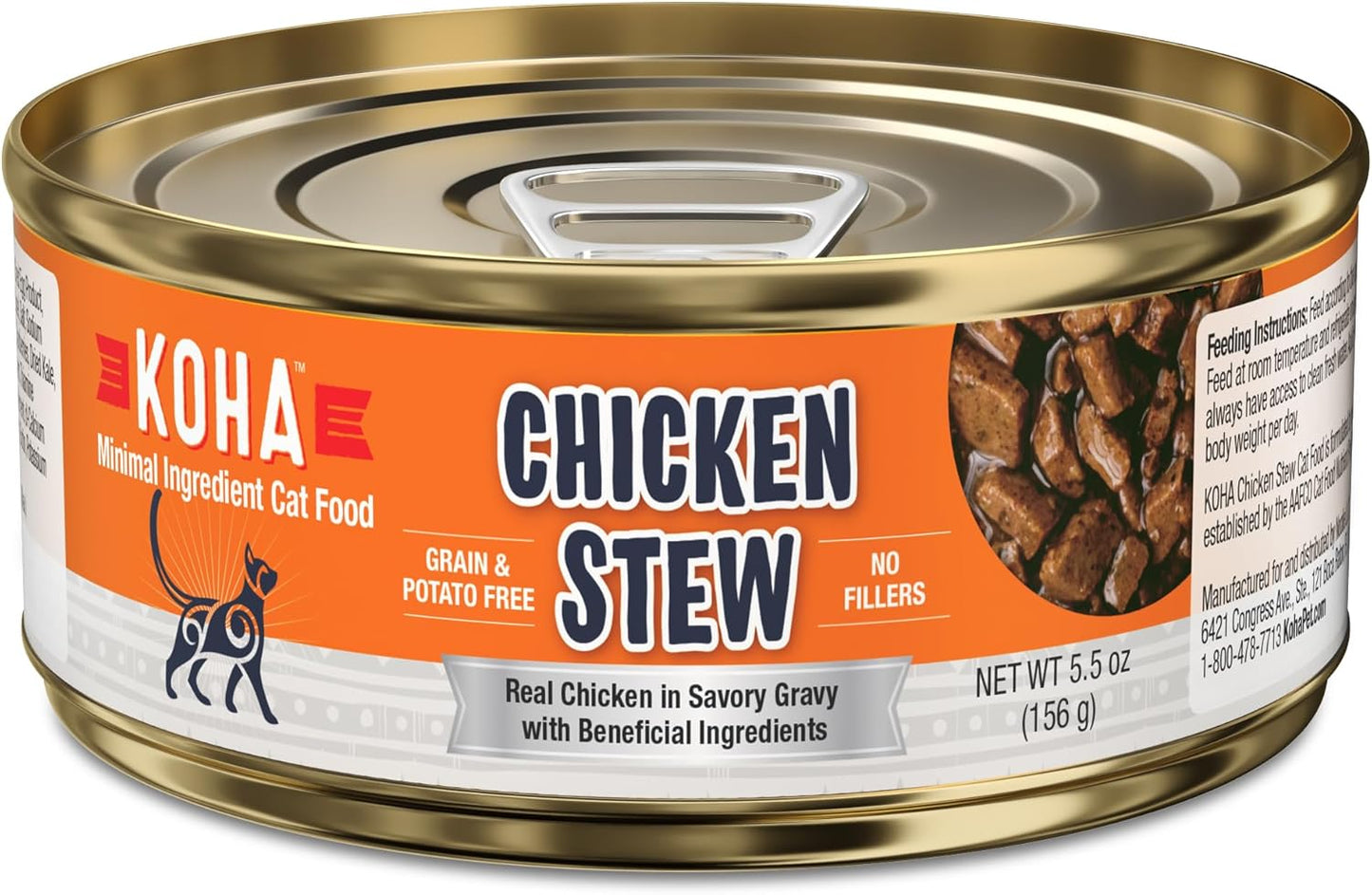 KOHA-Minimal-Ingredient-Chicken-Stew-for-Cats,-High-Protein-Limited-Ingredient-Cat-5.5oz-(Case324